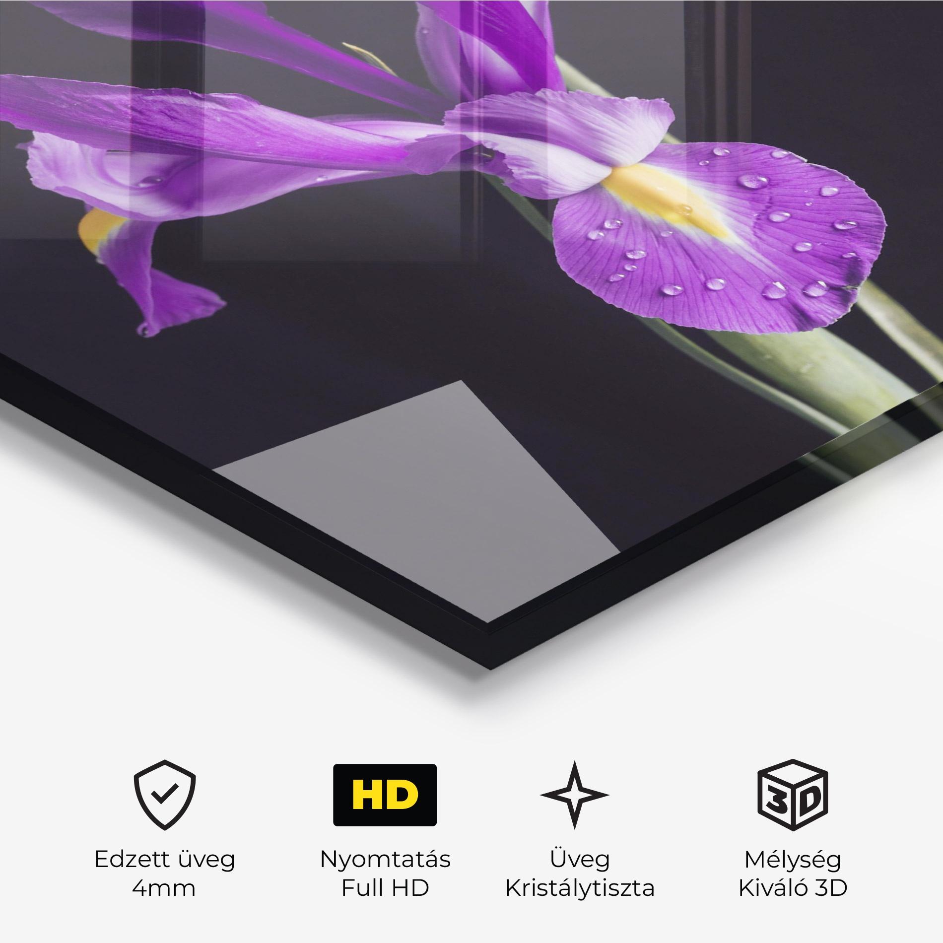 Üvegkép Fresh Purple Iris mockup 3