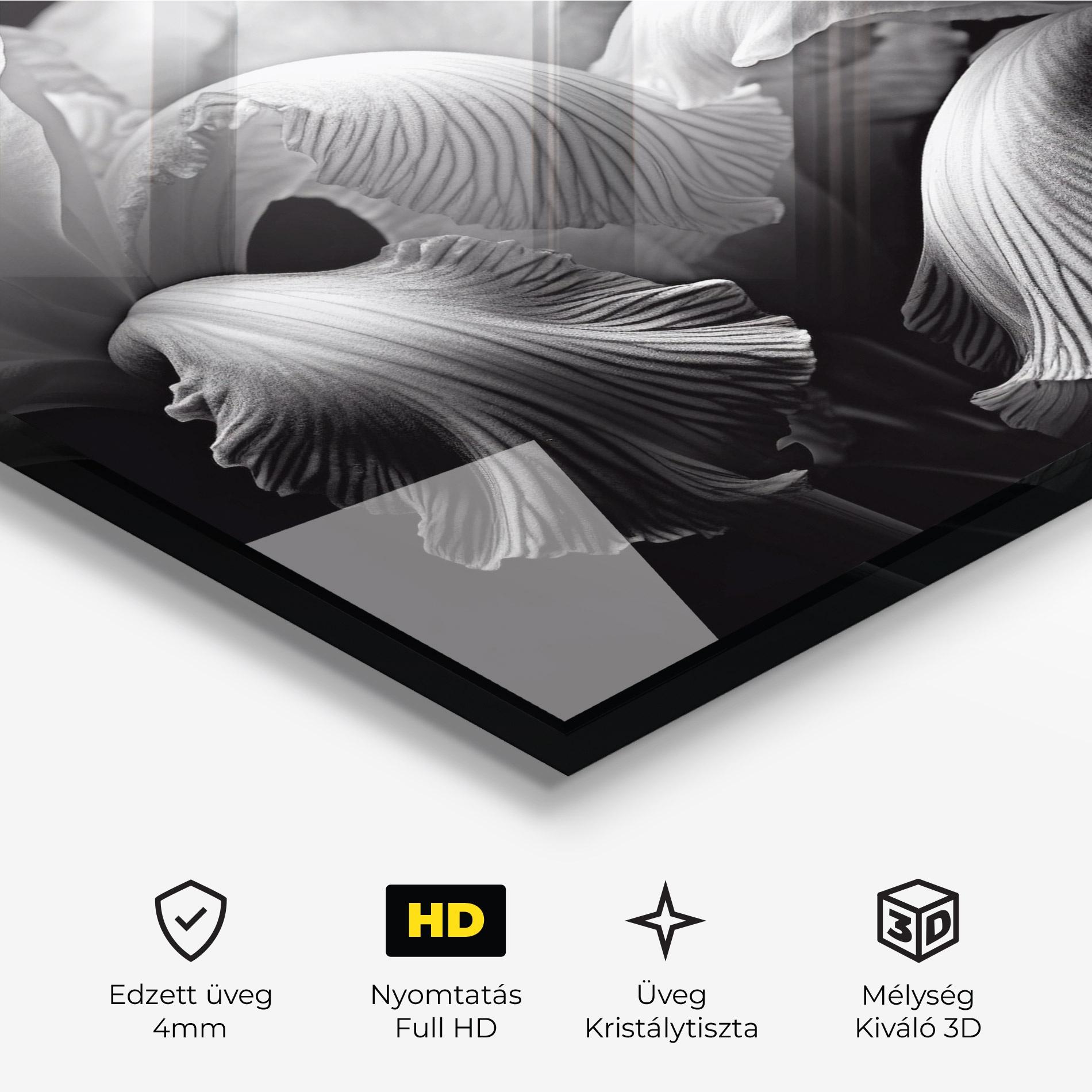 Üvegkép Grey Iris mockup 3