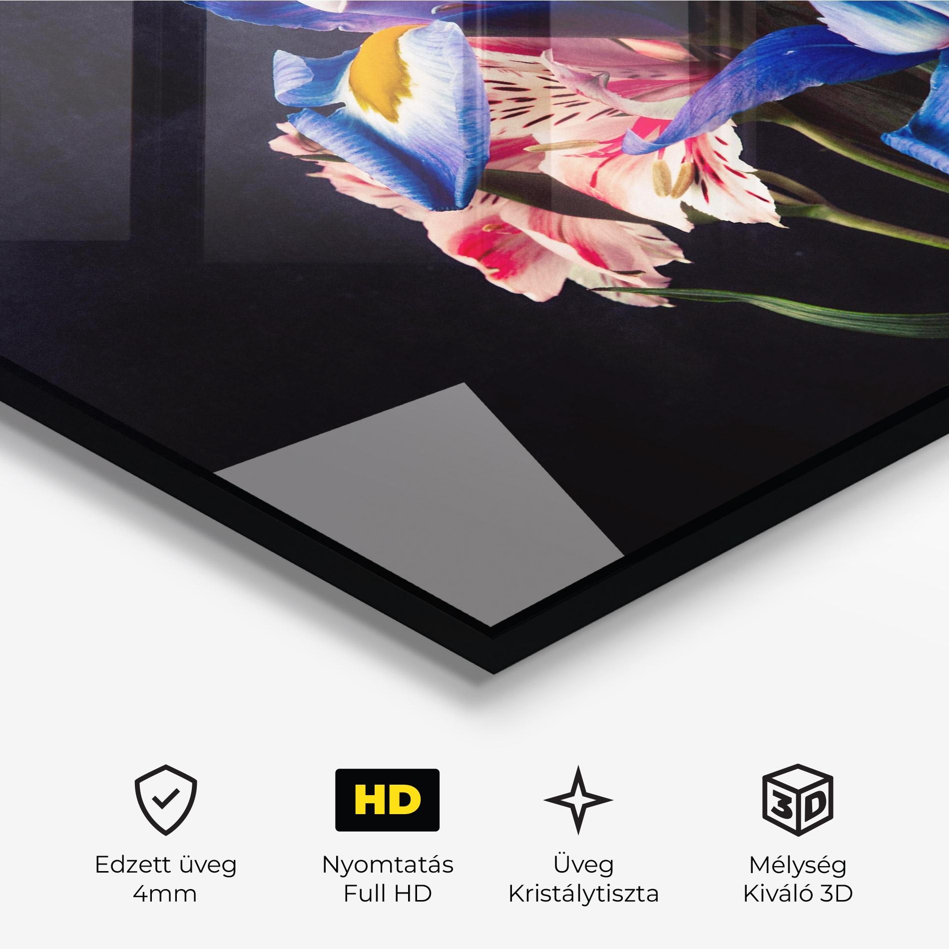 Üvegkép Iris Bouquet mockup 3