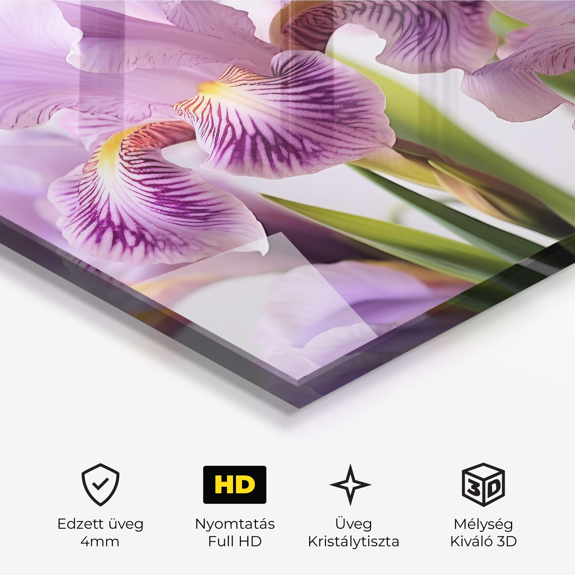 Üvegkép Iris In Vase mockup 3