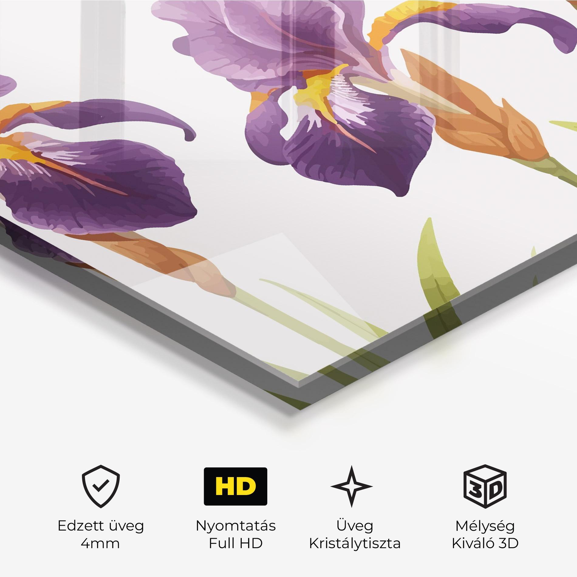 Üvegkép Iris Leaf mockup 3