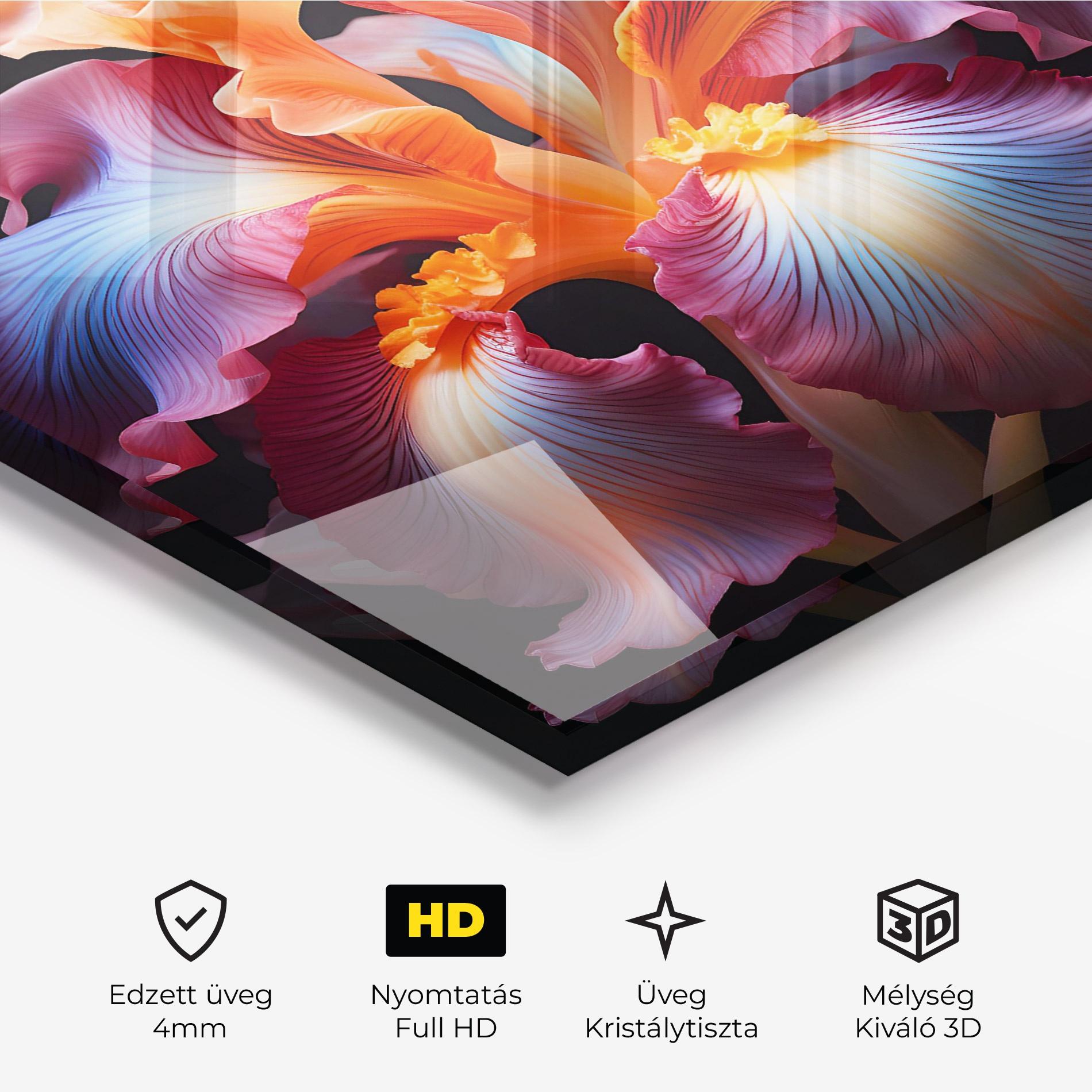 Üvegkép Purple Light Iris mockup 3