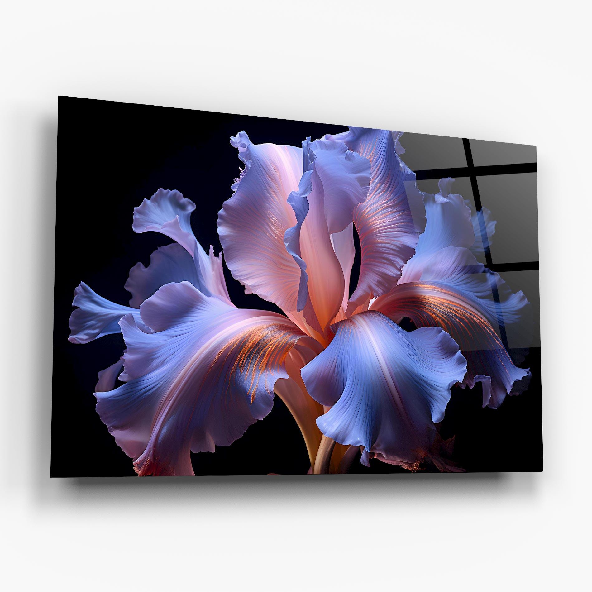 Üvegkép Elegant Iris On Black mockup 6