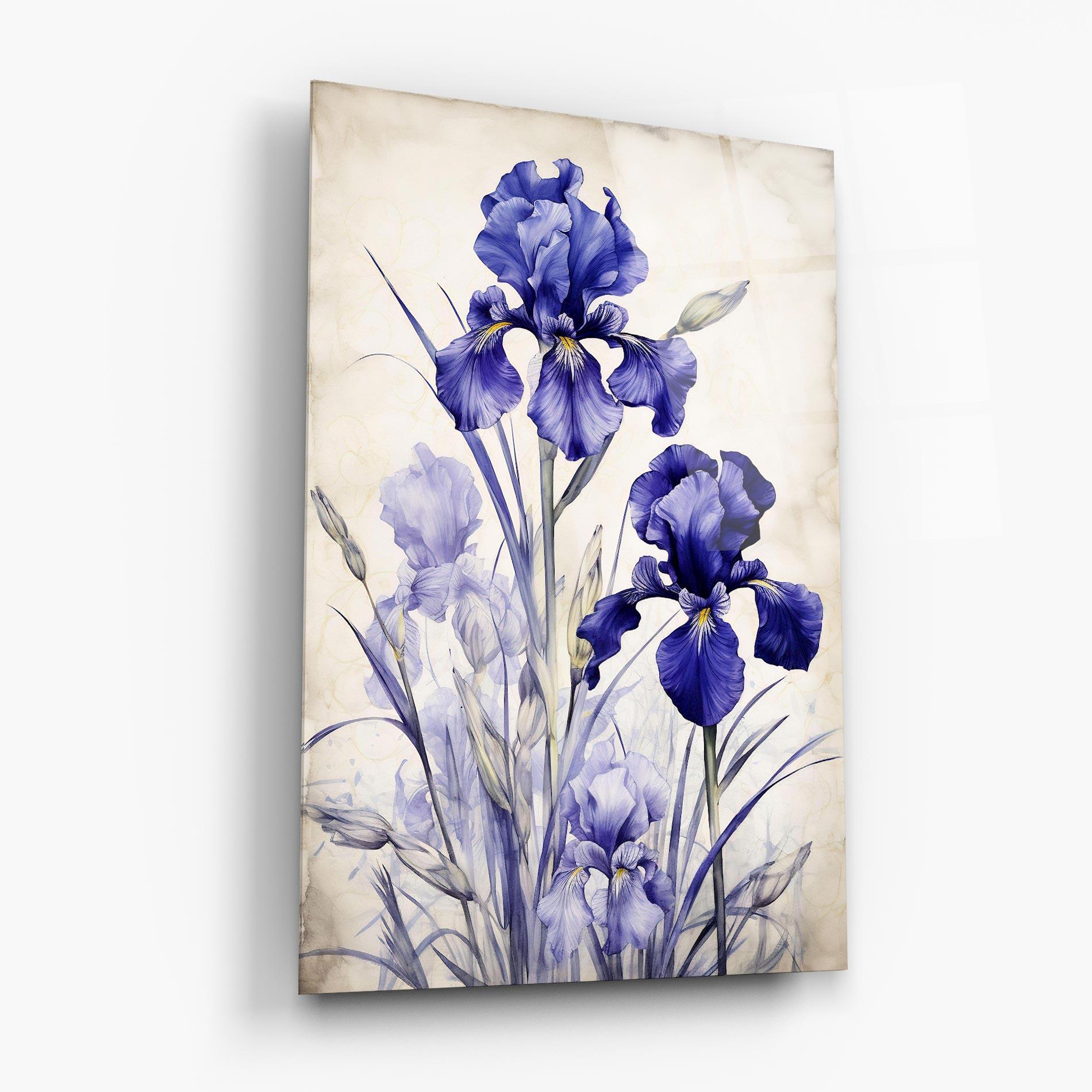 Üvegkép Irises Painting mockup 6