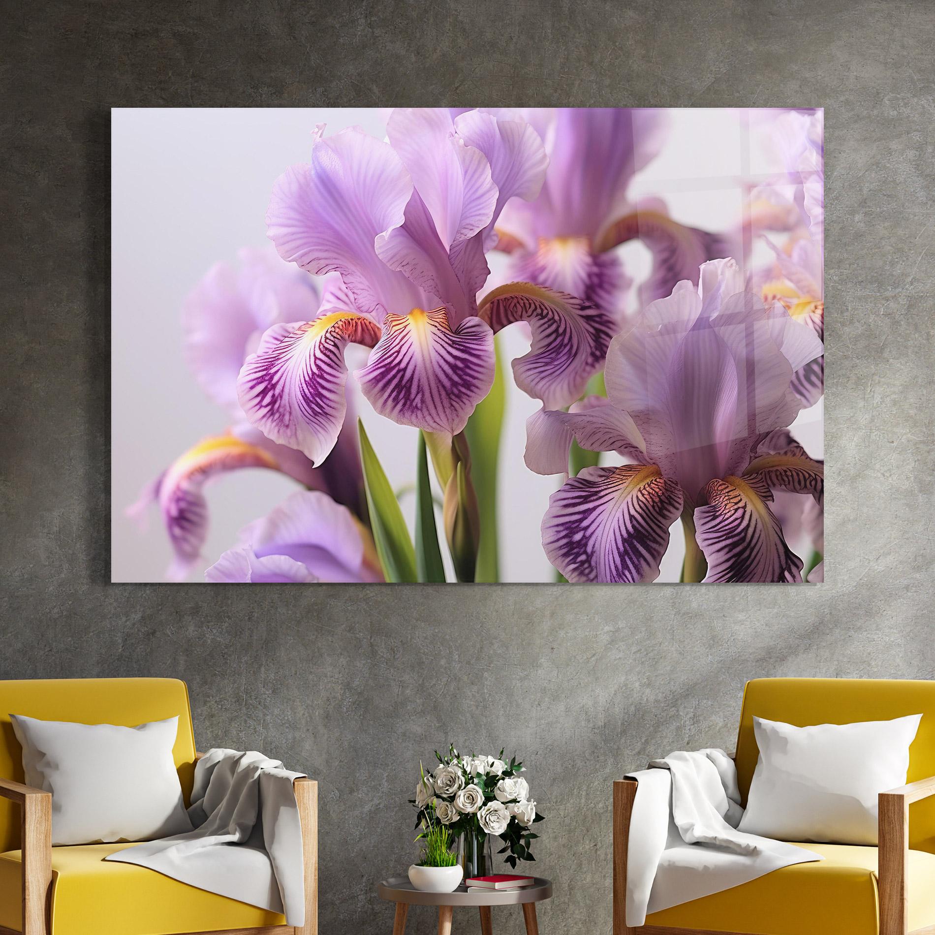 Üvegkép Iris In Vase mockup 4