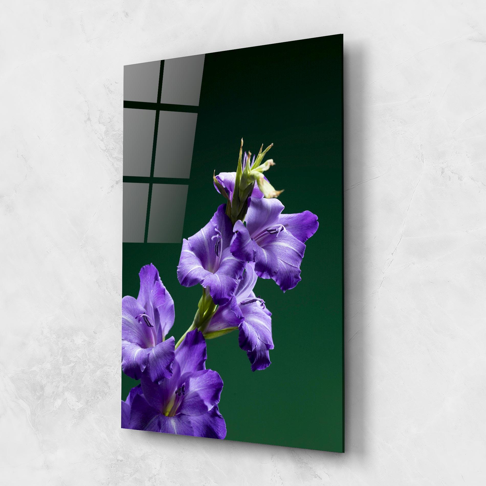 Üvegkép Iris On Green mockup 1
