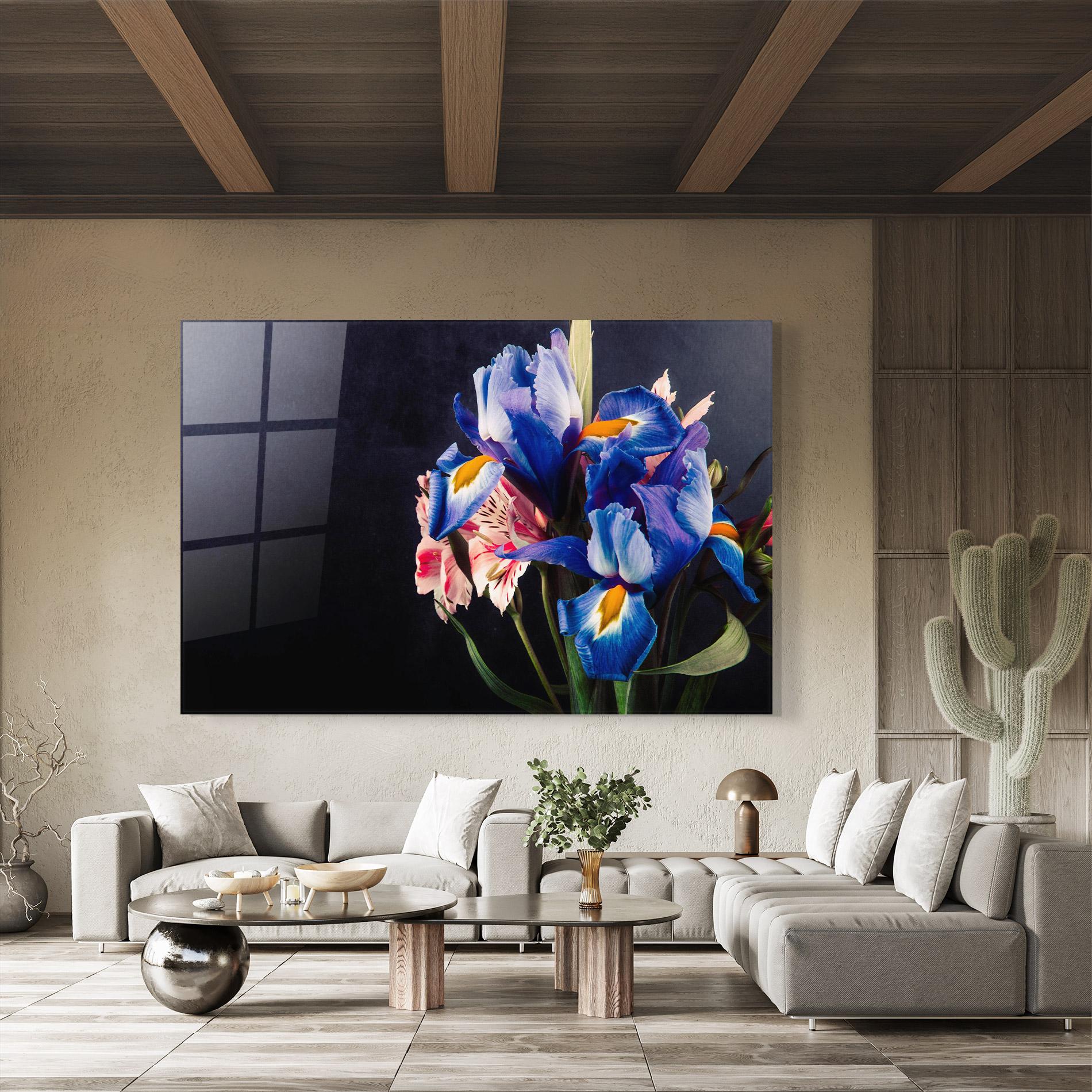 Üvegkép Iris Bouquet mockup 8