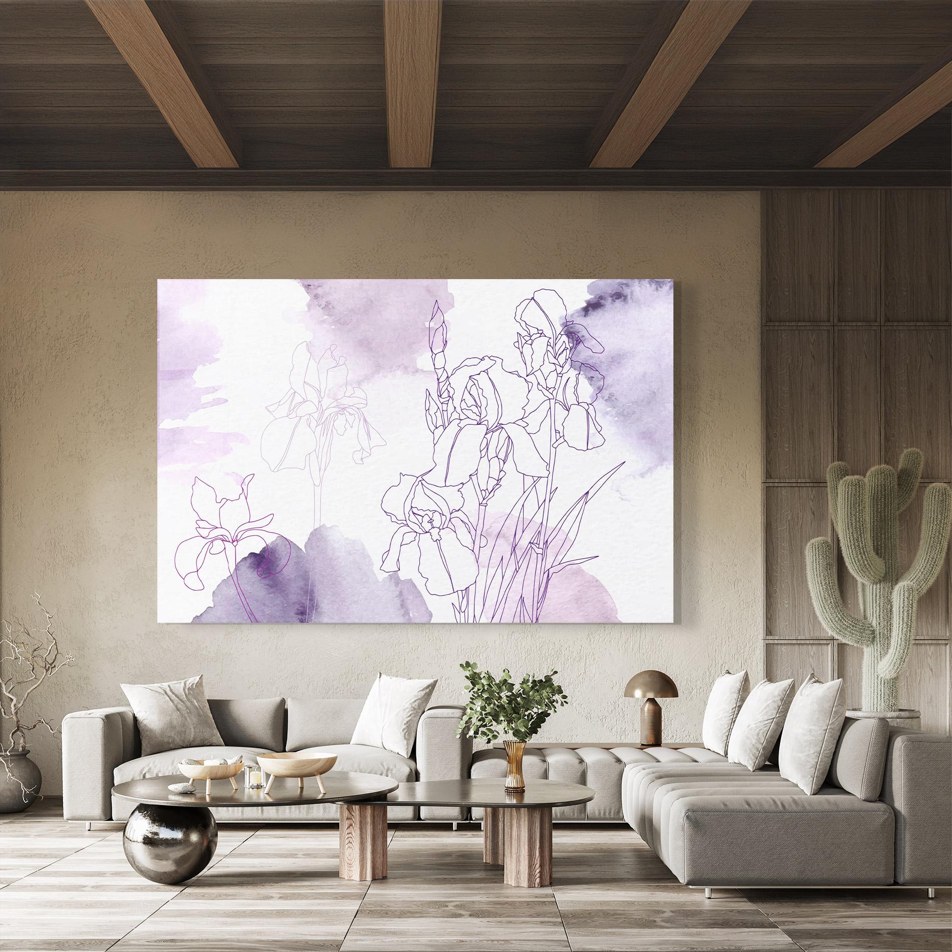 Üvegkép Iris Purple Watercolor mockup 8