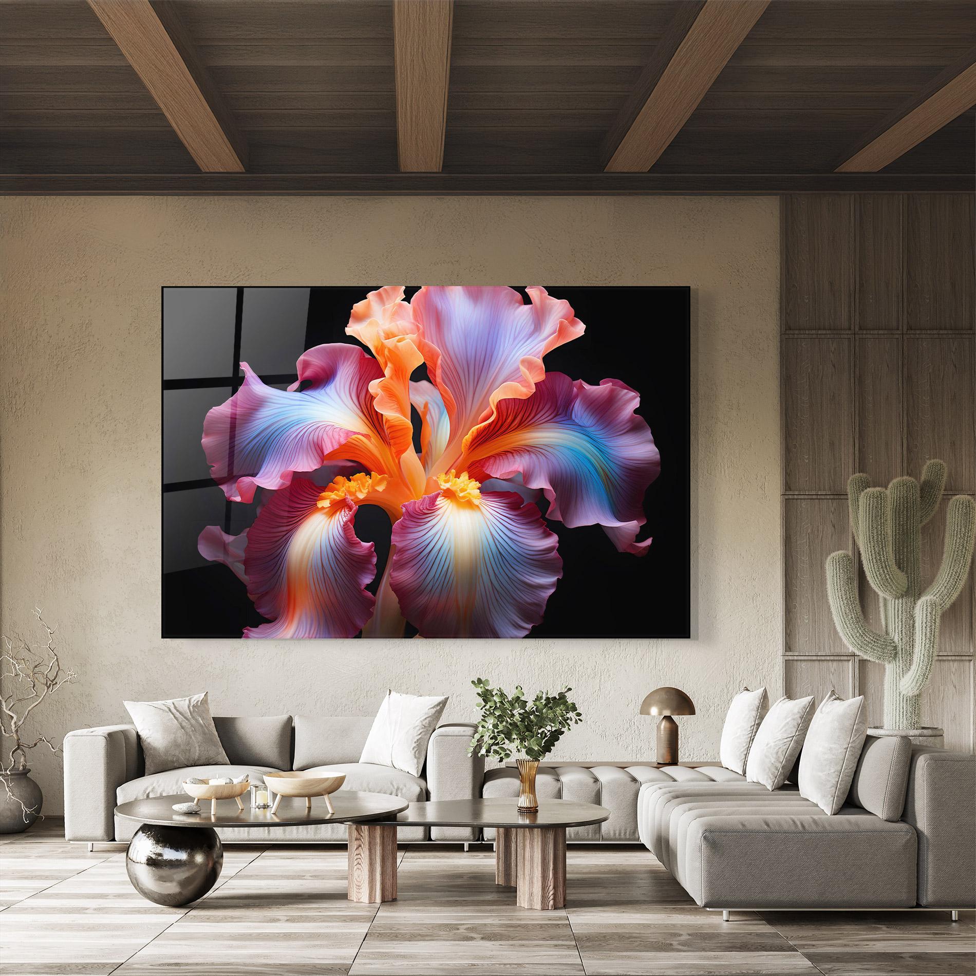 Üvegkép Purple Light Iris mockup 8