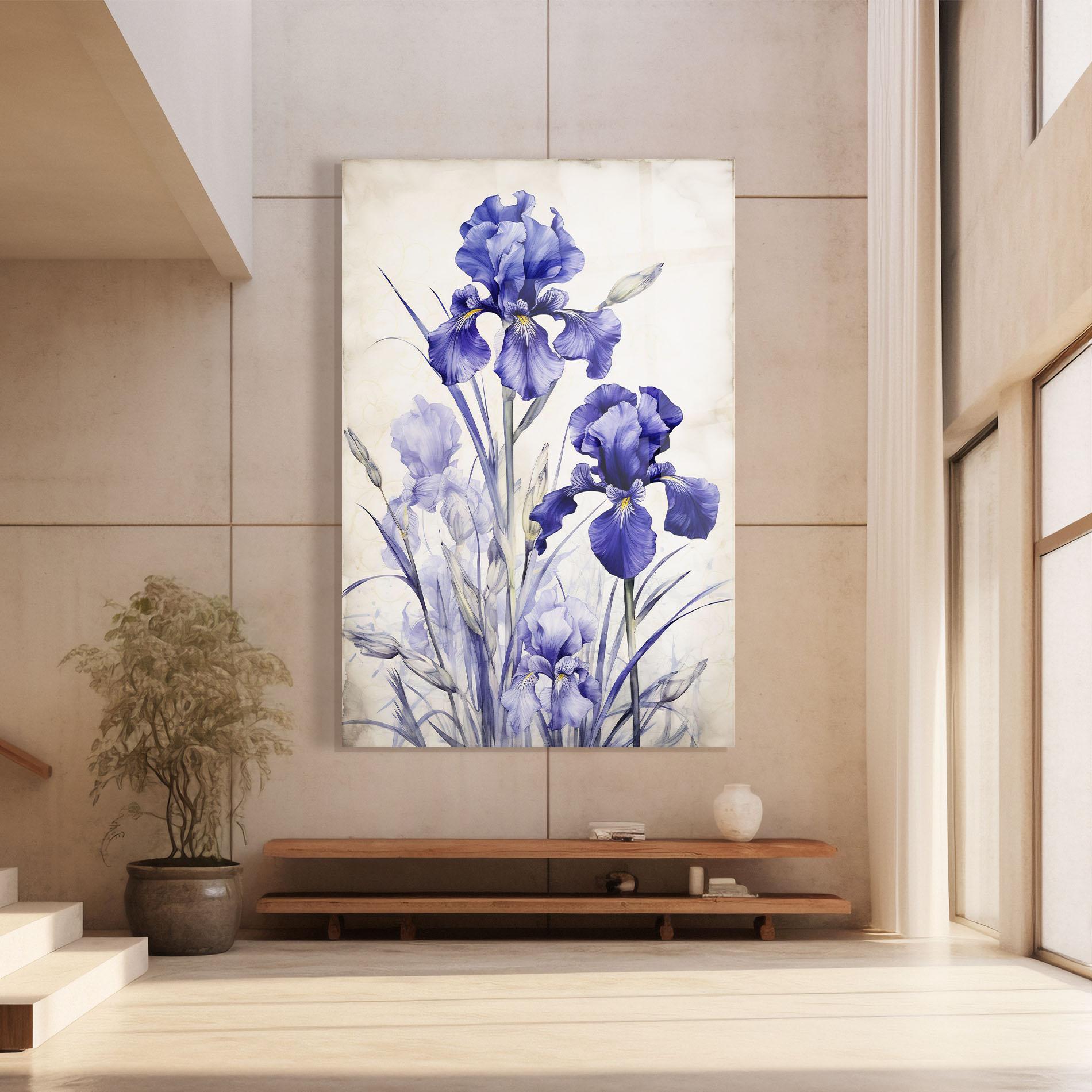 Üvegkép Irises Painting mockup 8