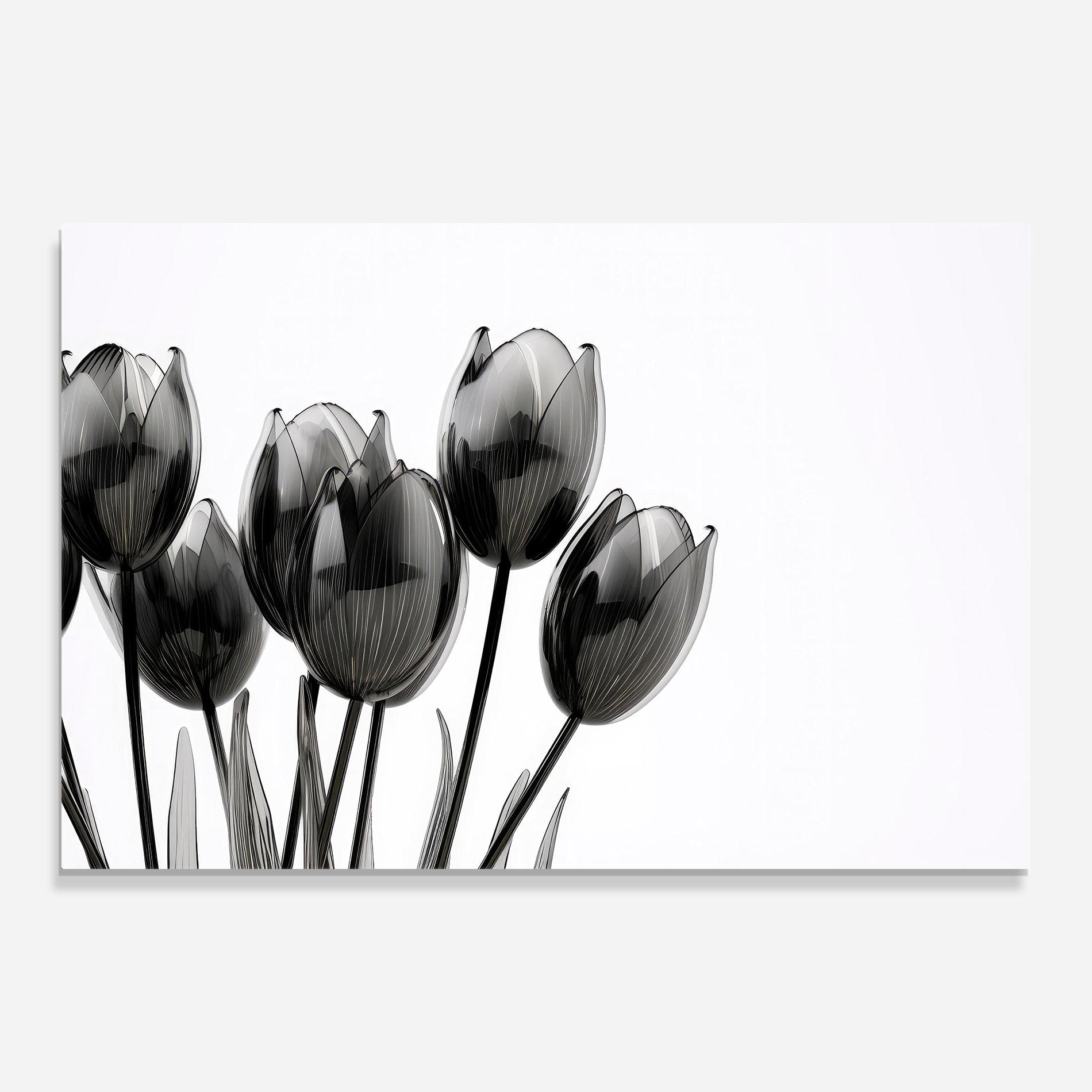 Üvegkép Black Glass Tulips mockup 0
