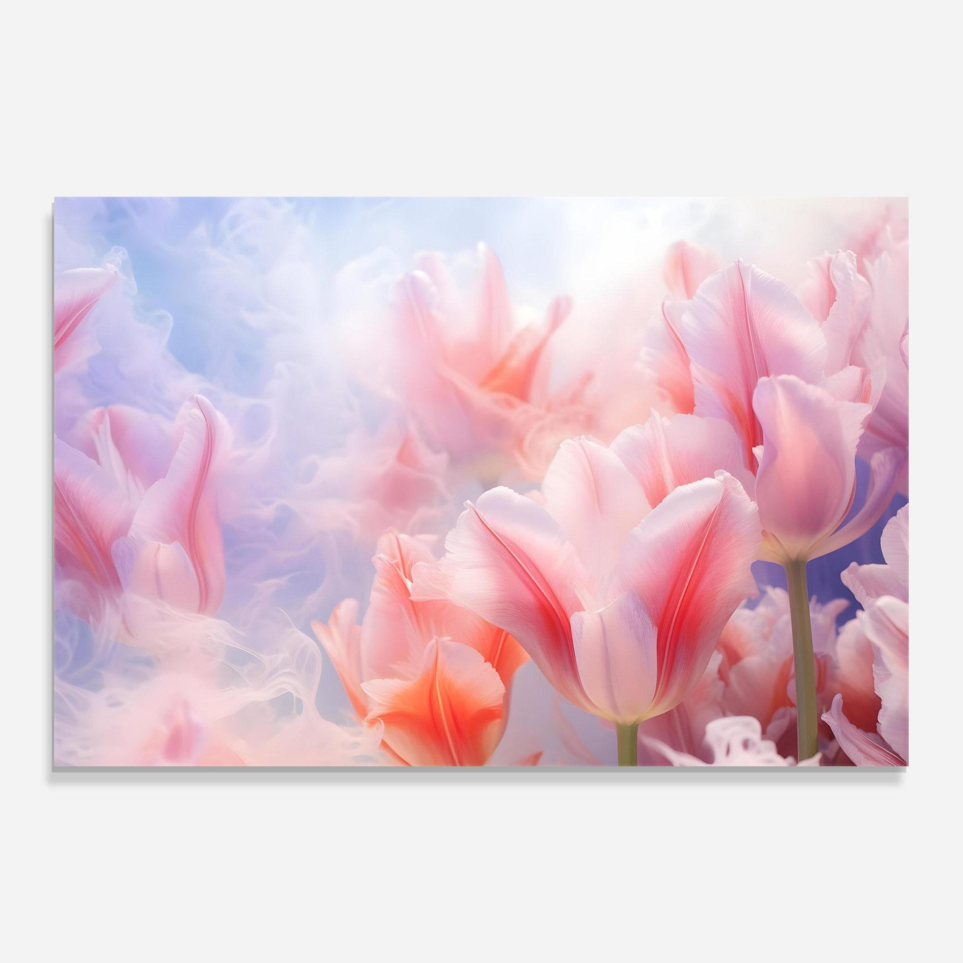 Üvegkép Dreamy Pink Tulips mockup 0