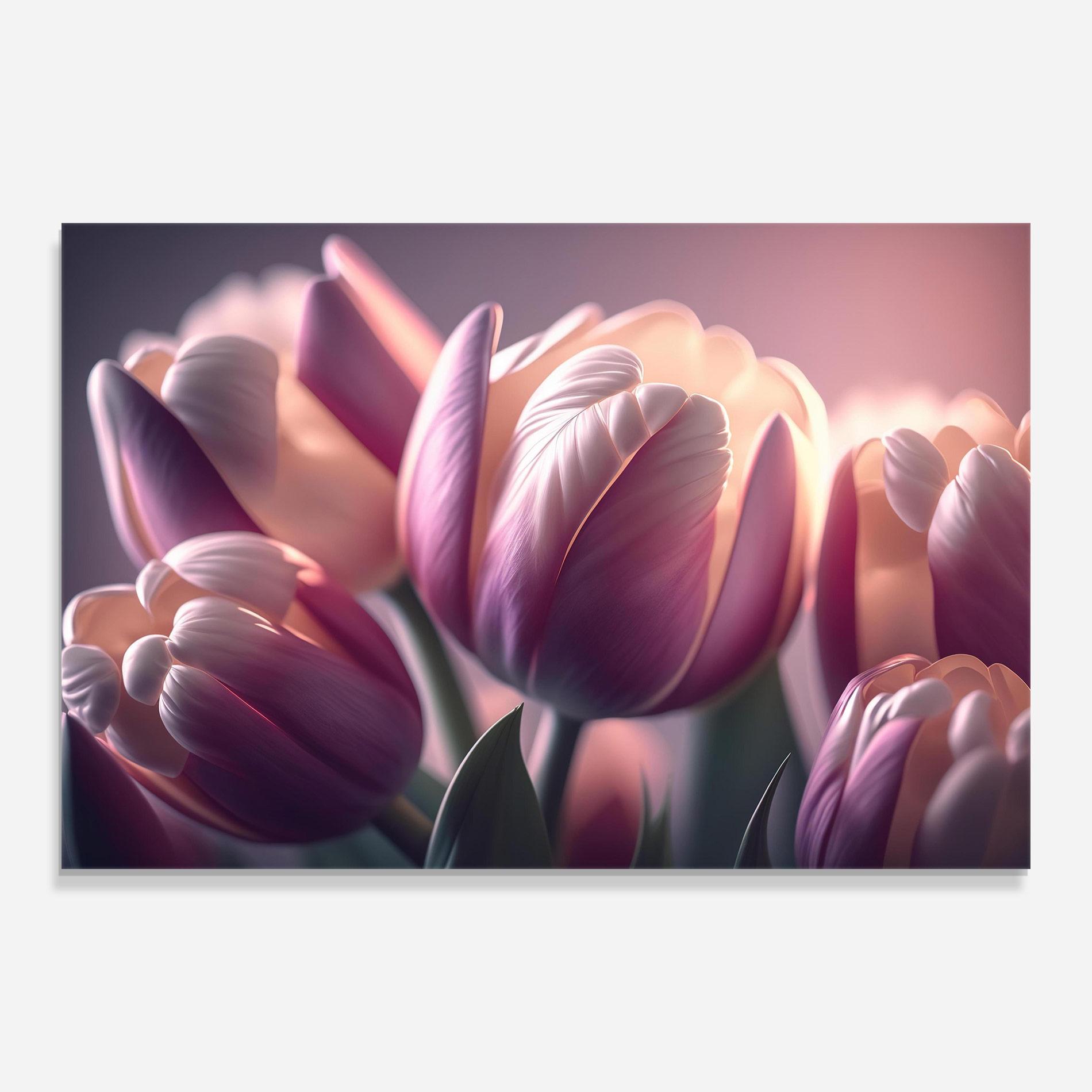 Üvegkép Pastel Pink Tulips mockup 0