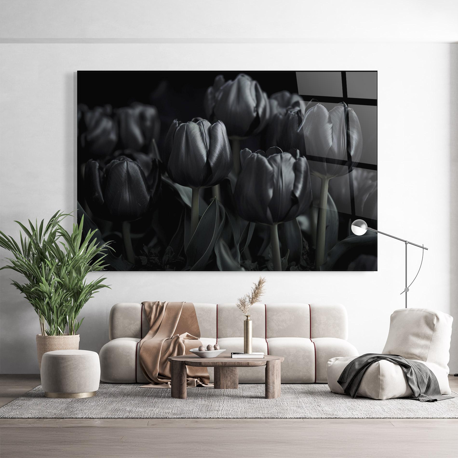 Üvegkép Black Tulips mockup 9