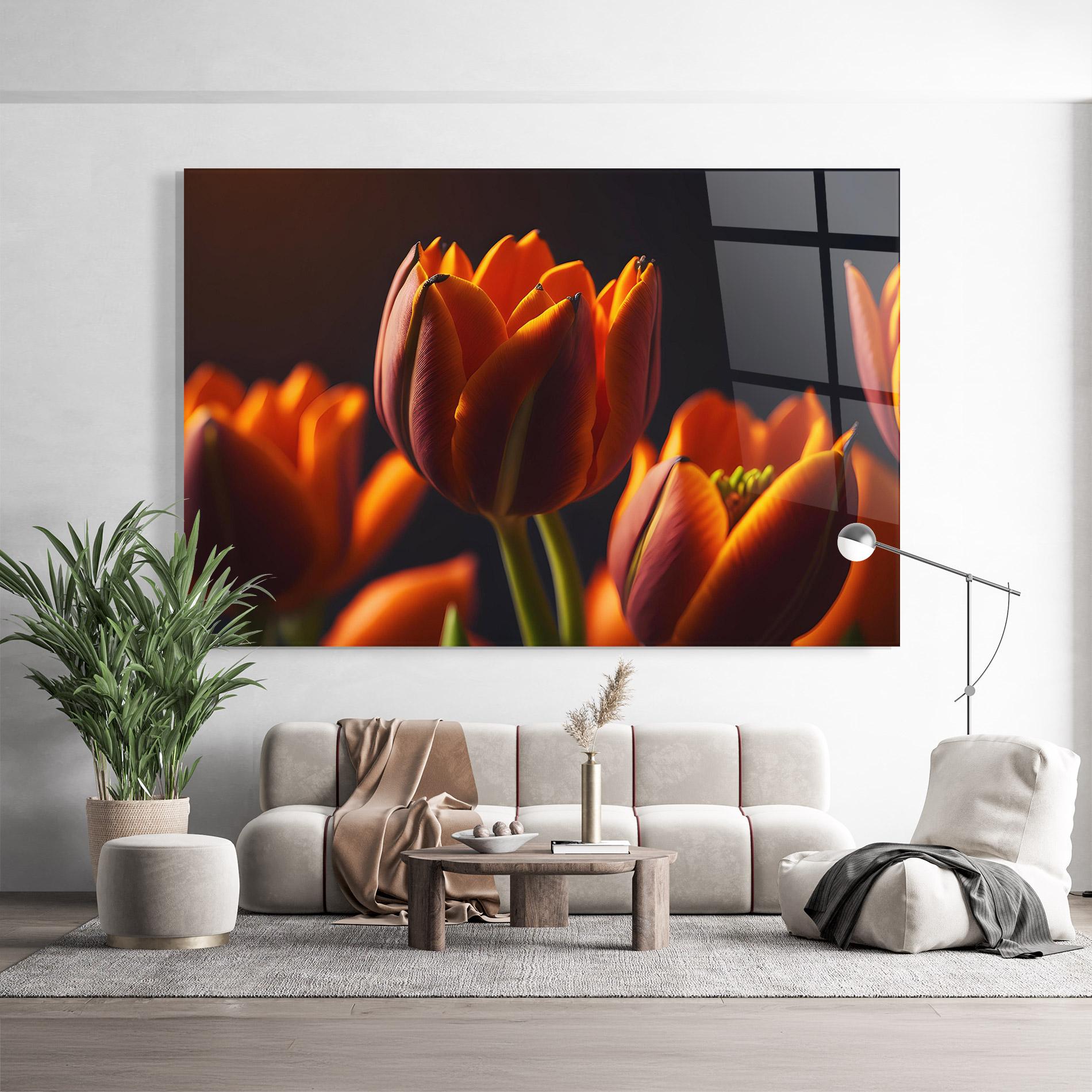 Üvegkép Close Up Orange Tulip mockup 9