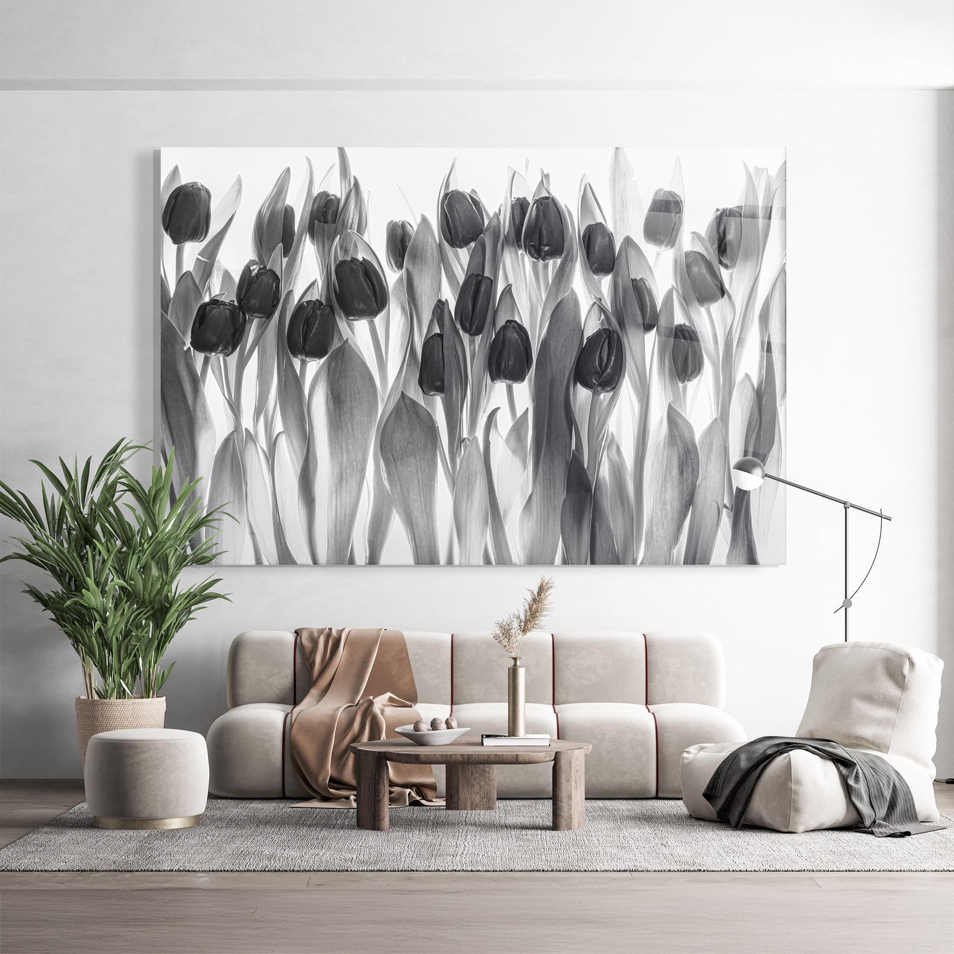 Üvegkép Grey Tulips mockup 9