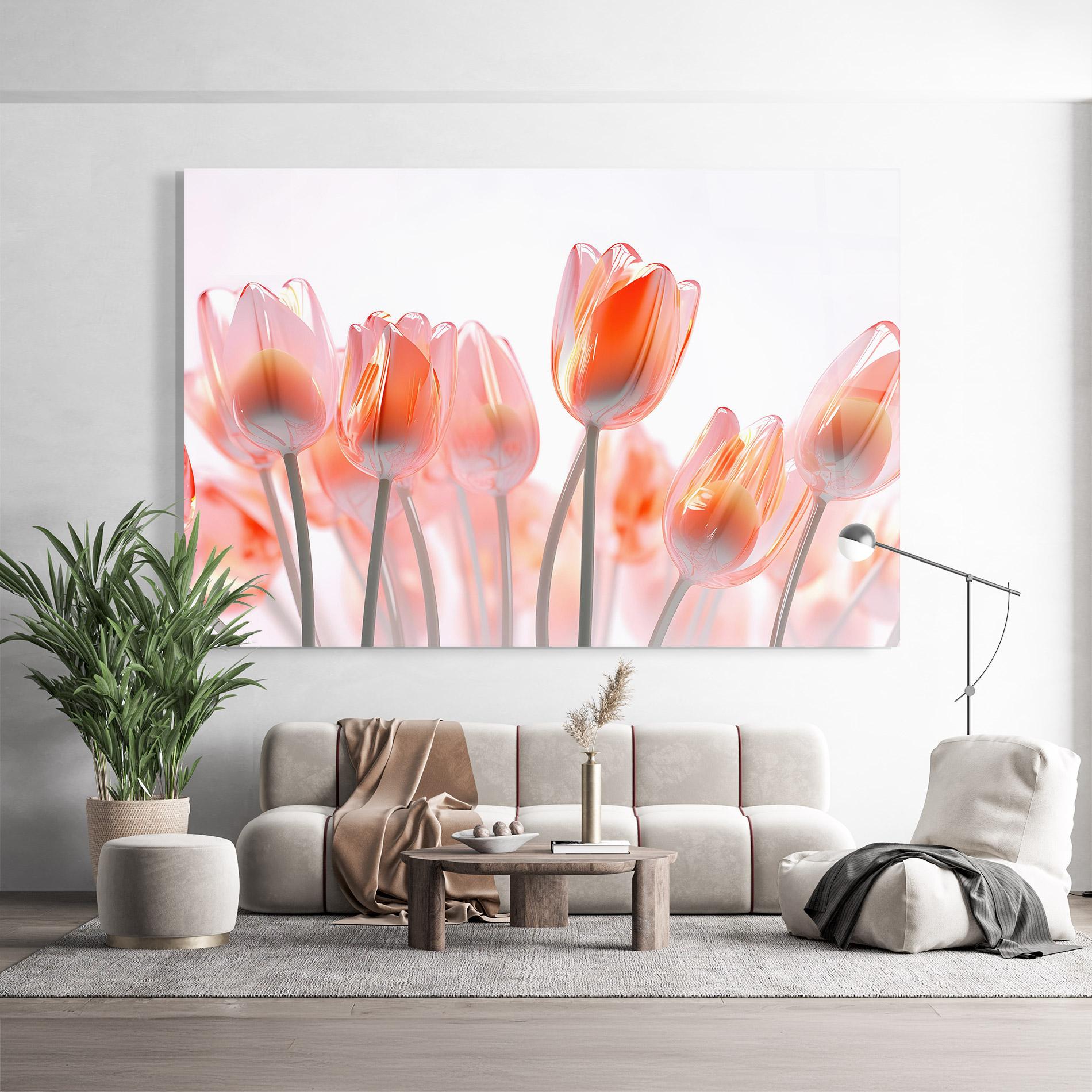 Üvegkép Orange Glass Tulips mockup 9
