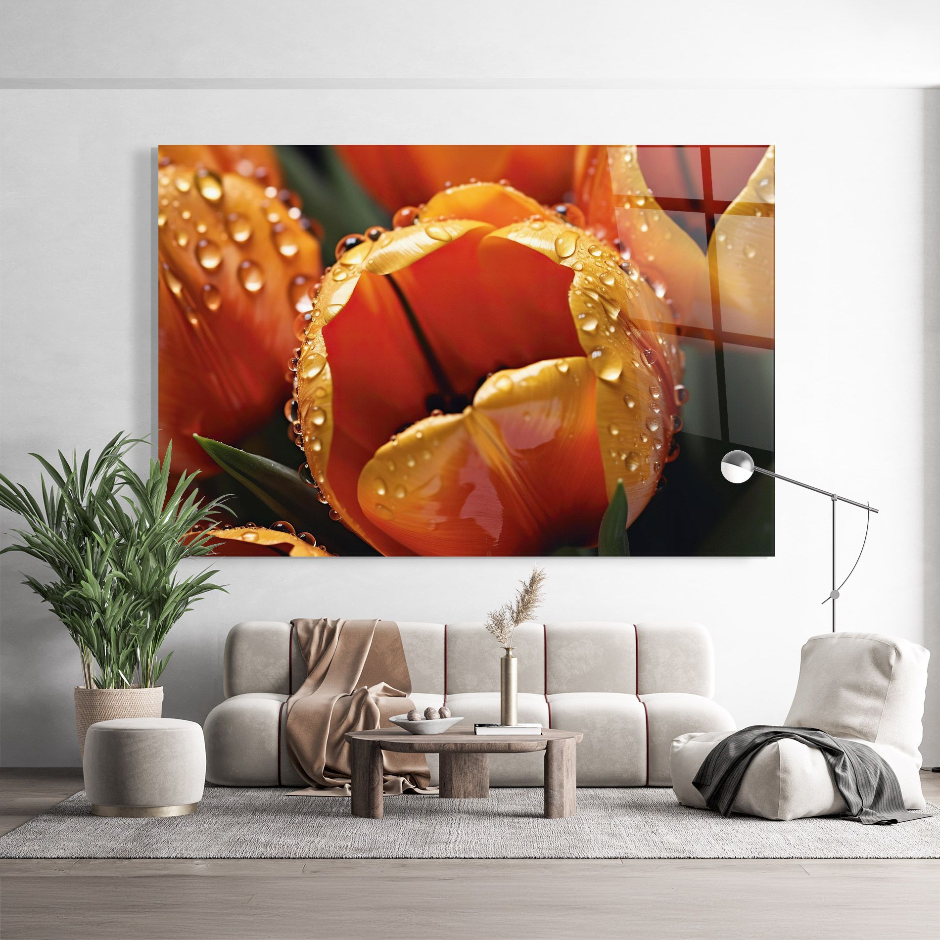 Orange Tulip Water Drops mockup 9