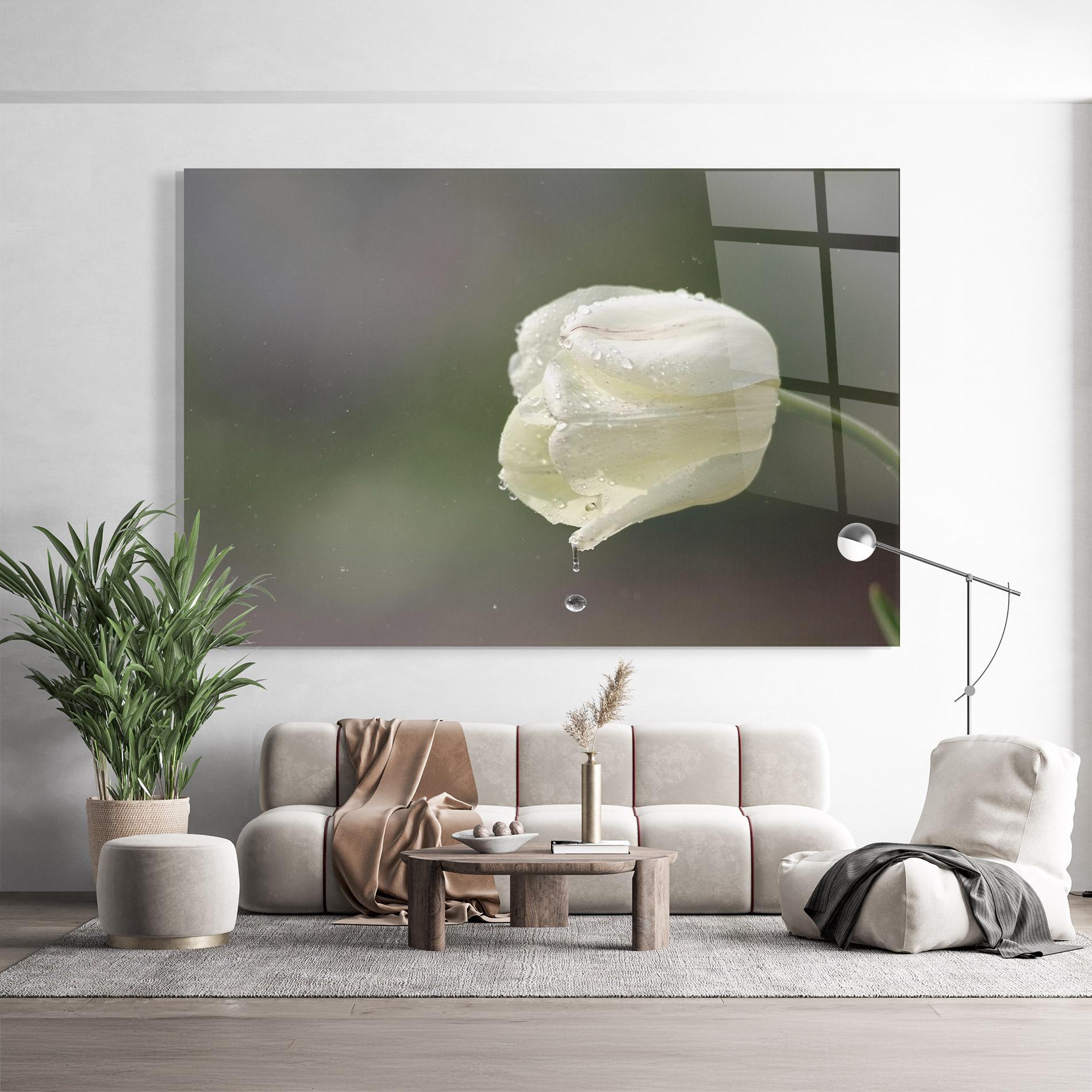 Üvegkép White Single Tulip mockup 9