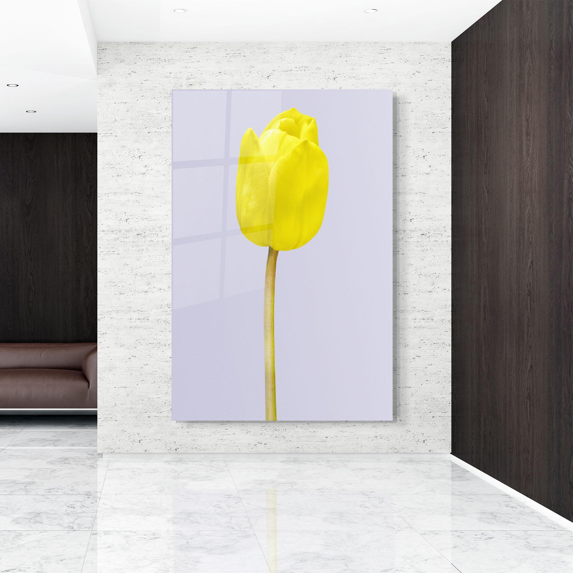 Üvegkép One Yellow Tulip mockup 9