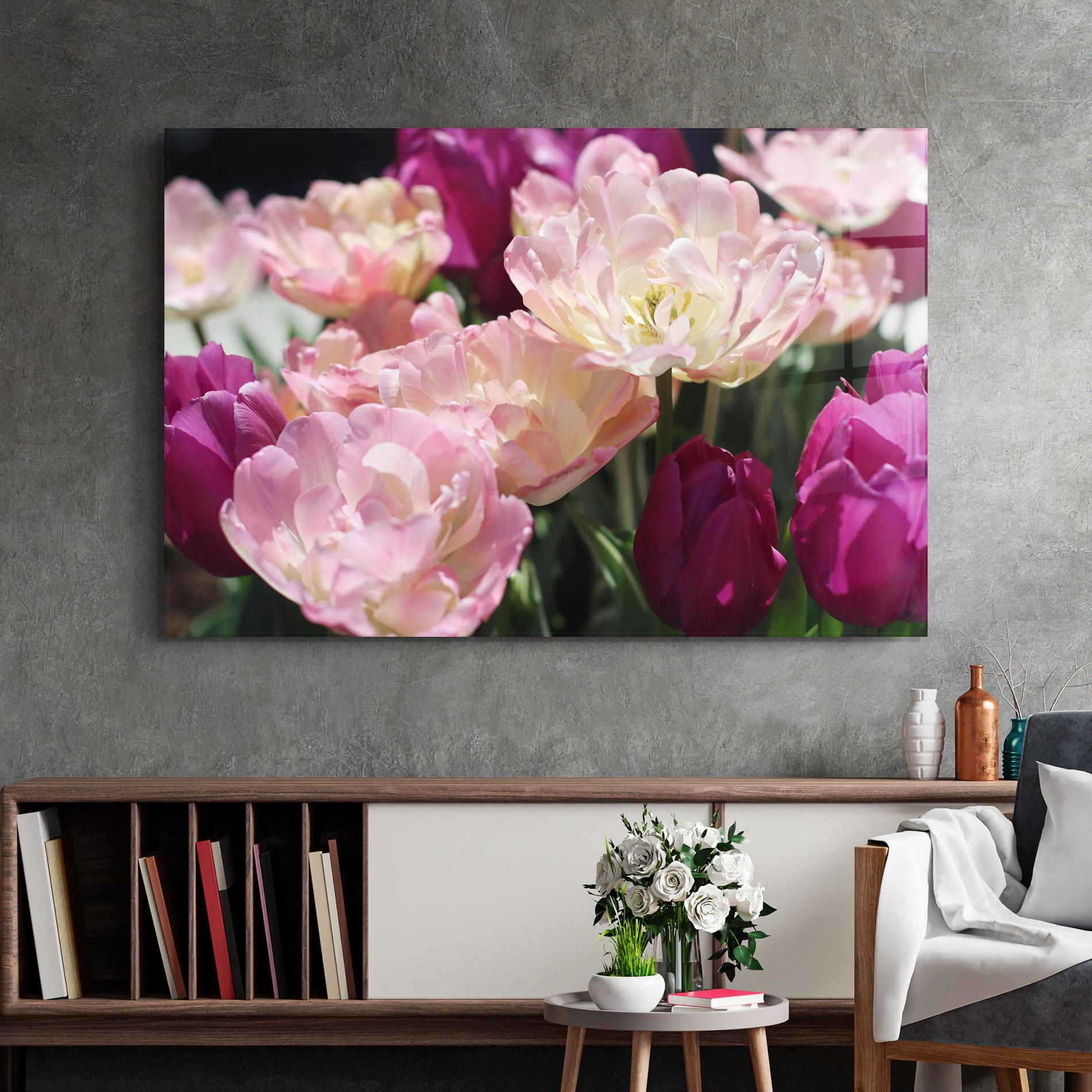 Üvegkép Opened Tulips mockup 2