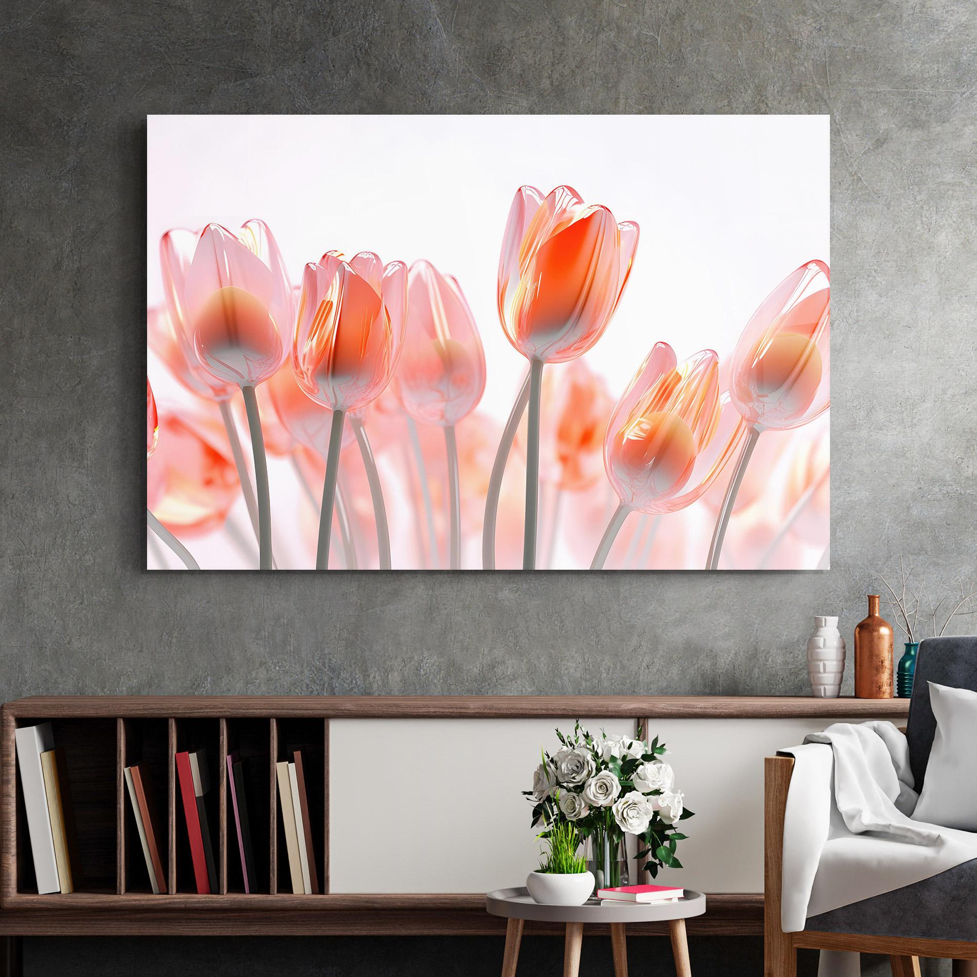 Üvegkép Orange Glass Tulips mockup 2