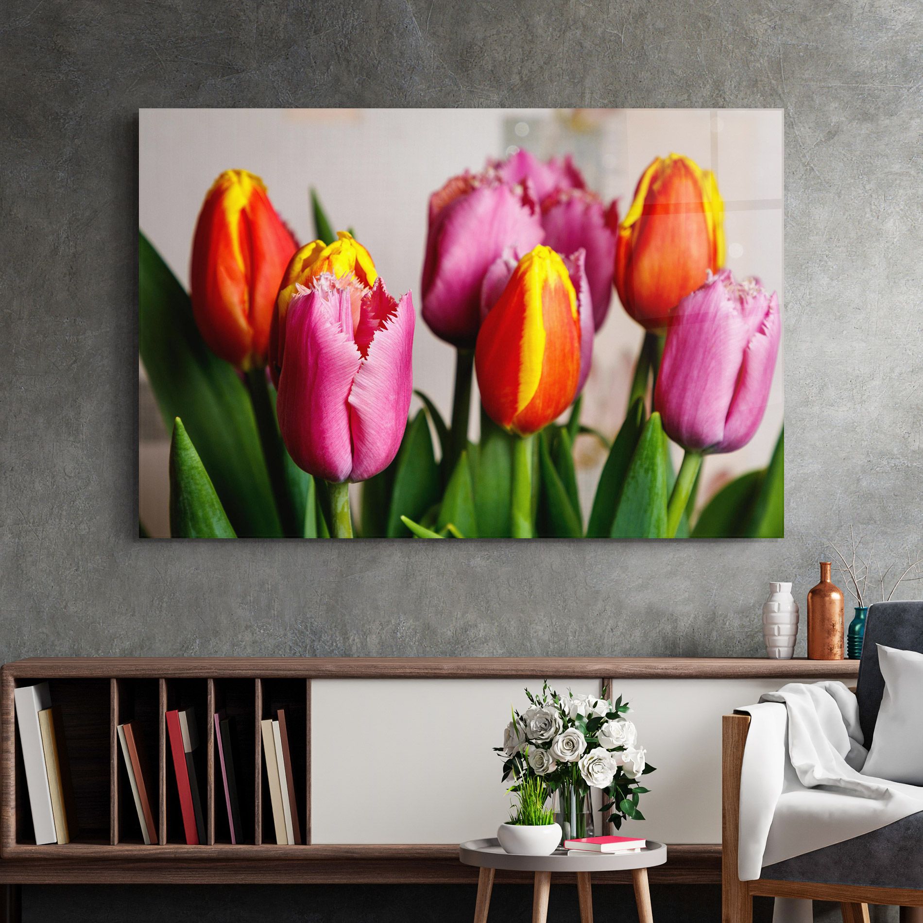 Pink Orange Tulips mockup 2