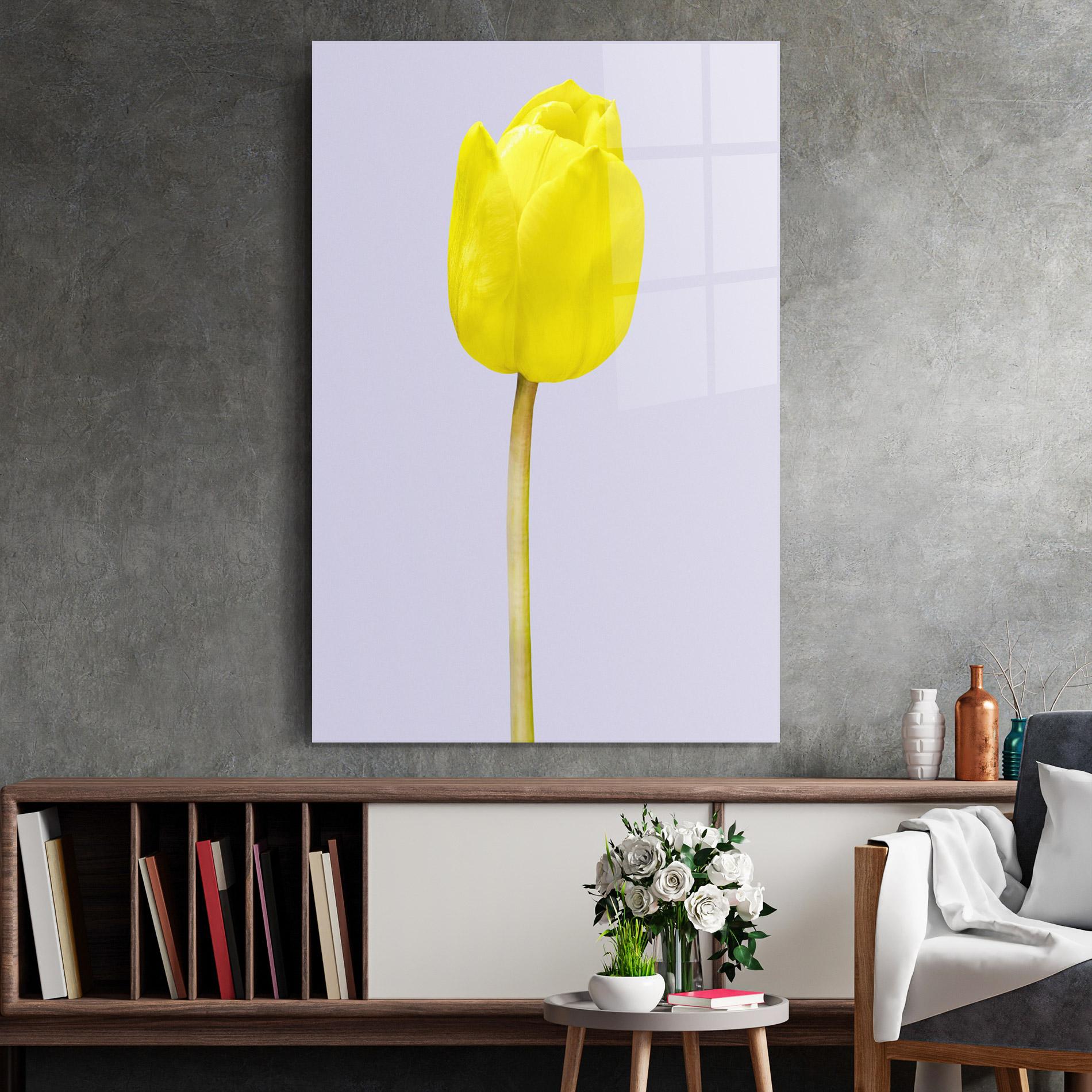 Üvegkép One Yellow Tulip mockup 2