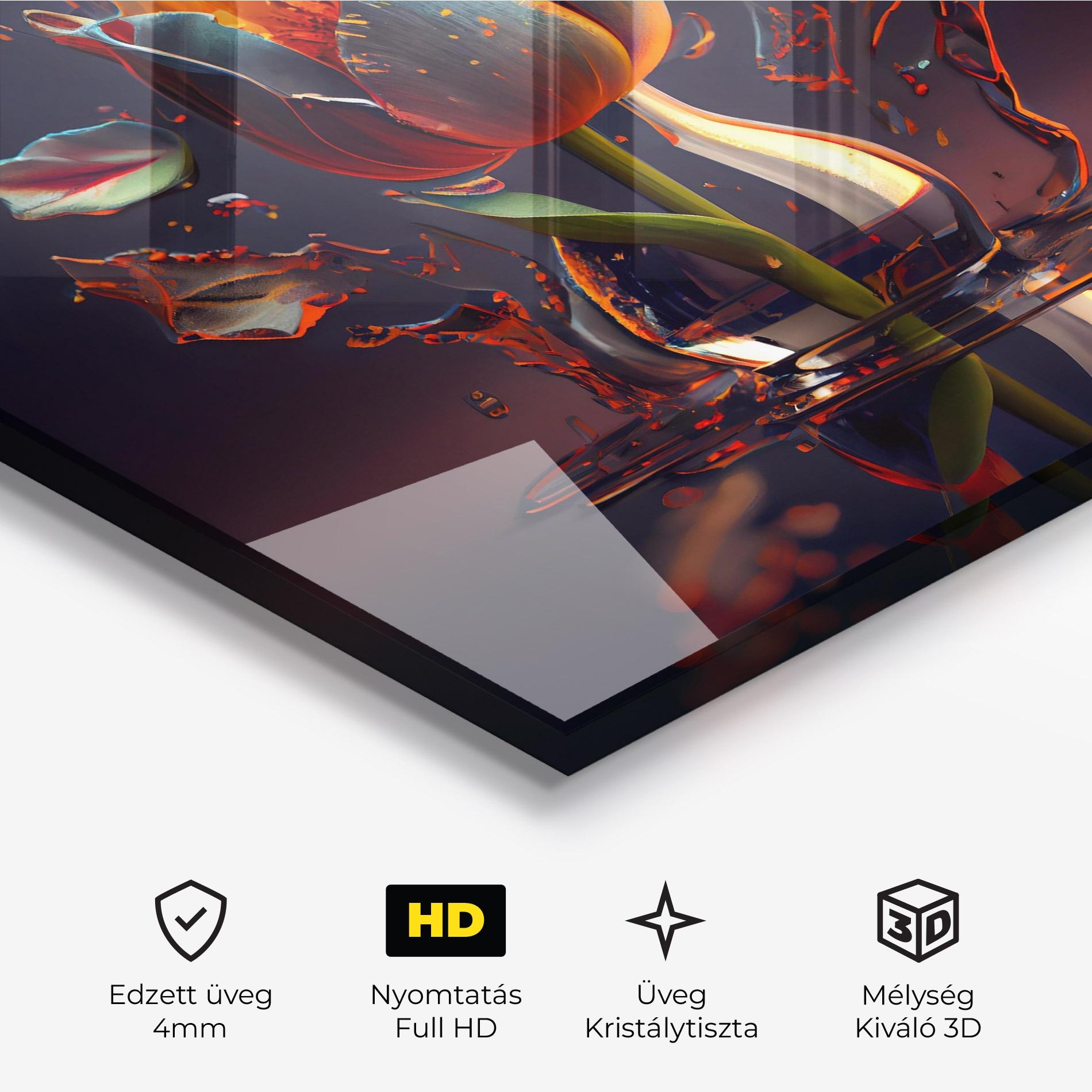 Üvegkép Black Tulip In Vase mockup 3