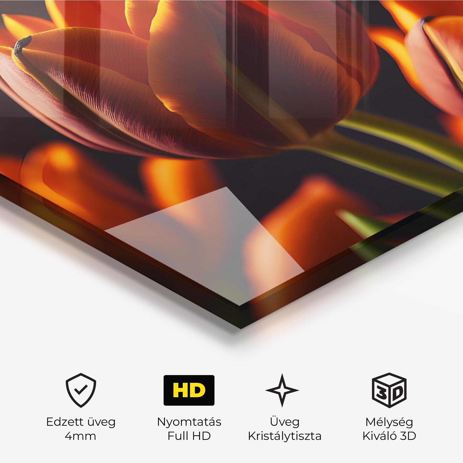 Üvegkép Close Up Orange Tulip mockup 3