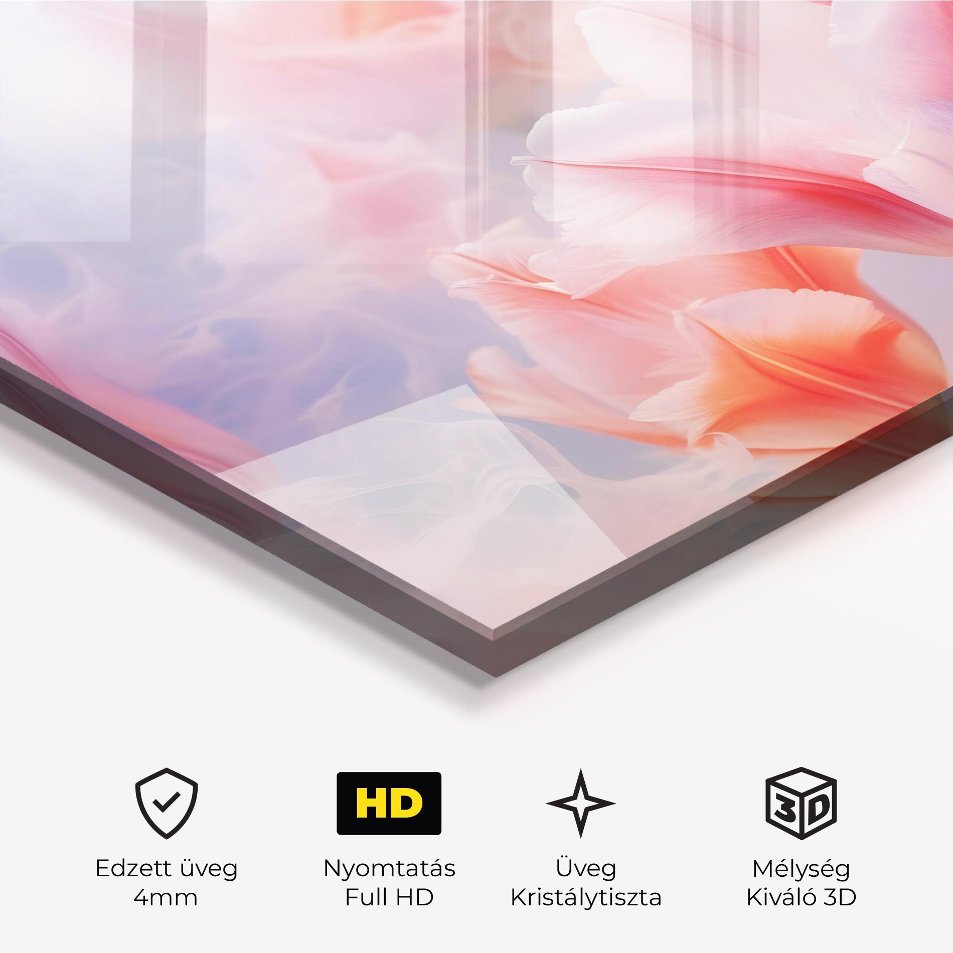 Üvegkép Dreamy Pink Tulips mockup 3