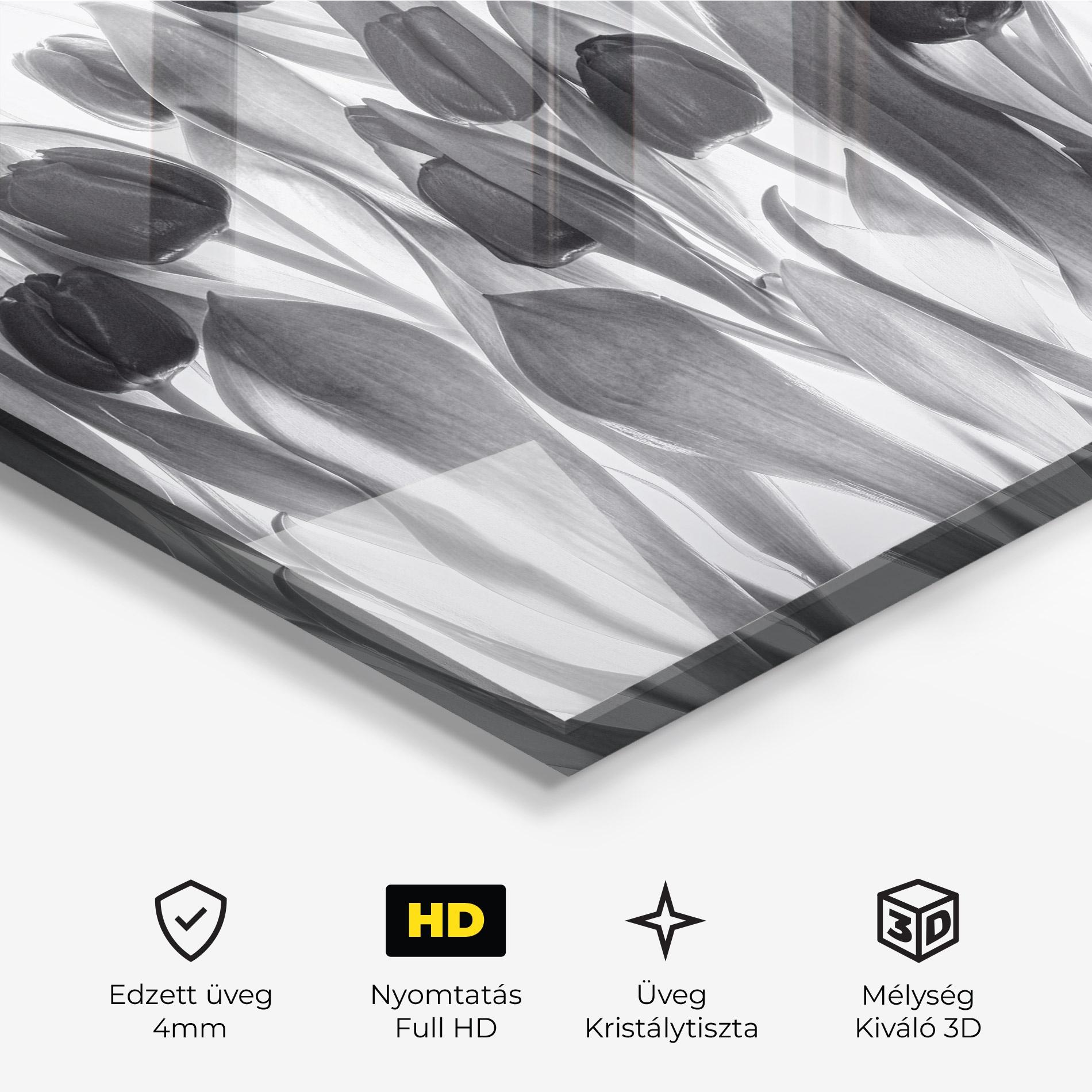 Üvegkép Grey Tulips mockup 3
