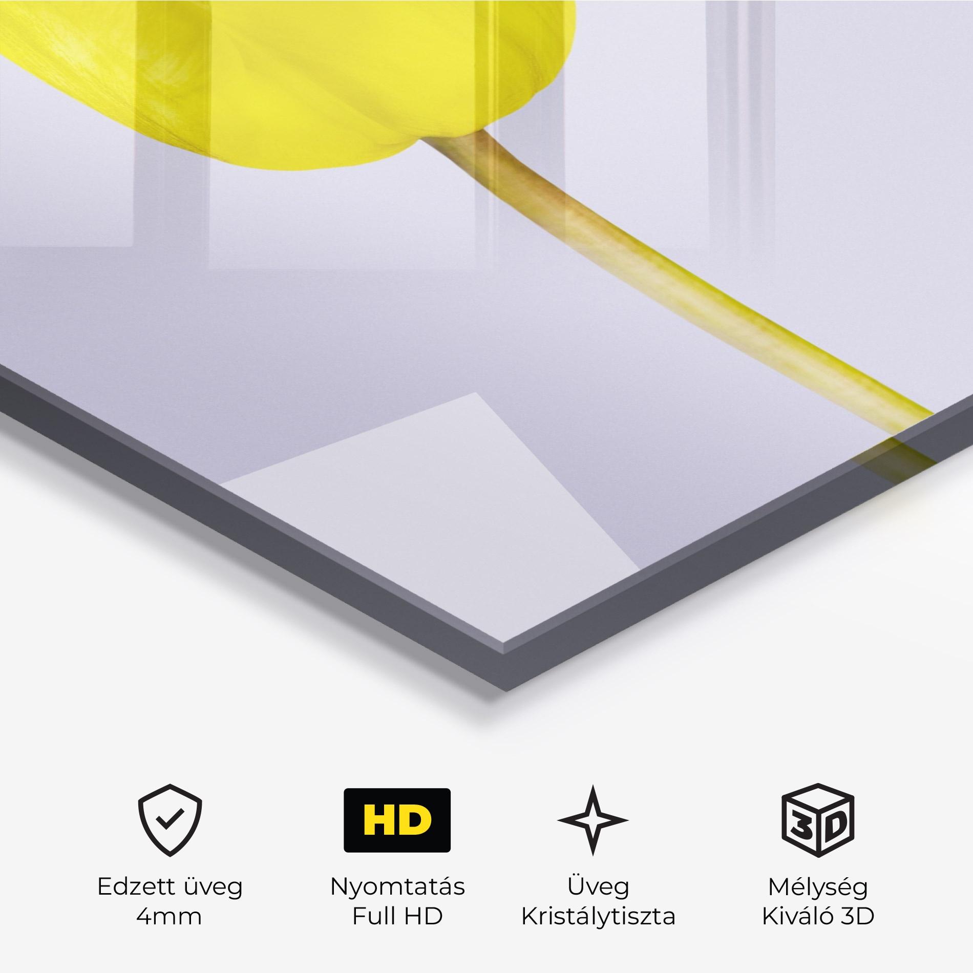 Üvegkép One Yellow Tulip mockup 3