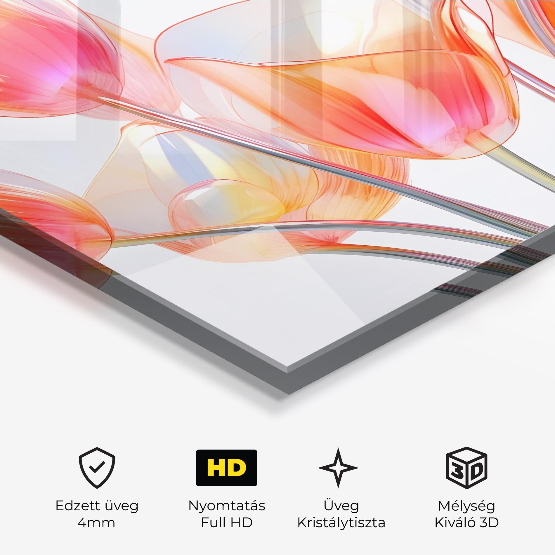 Üvegkép Orange Glass Tulip mockup 3