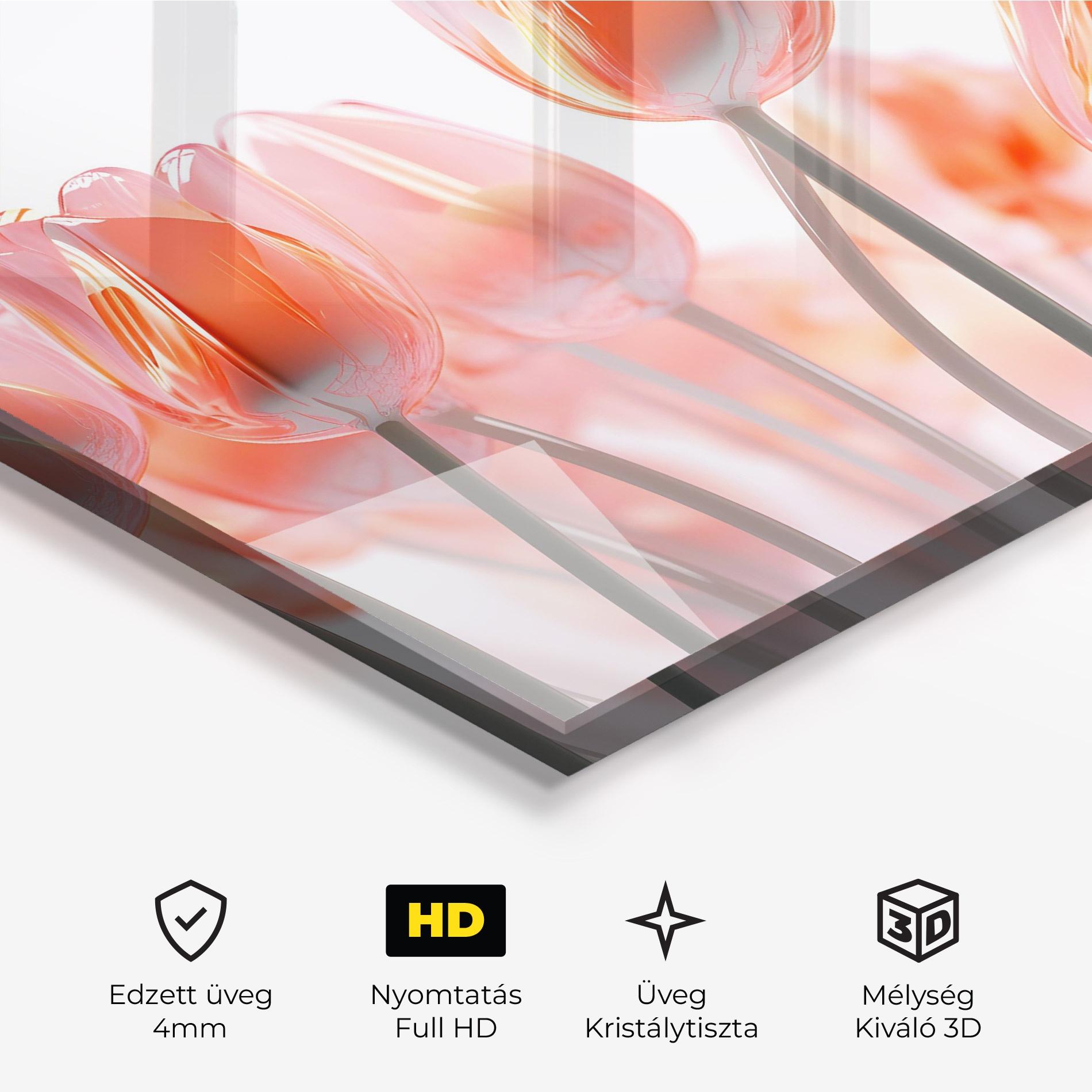Üvegkép Orange Glass Tulips mockup 3