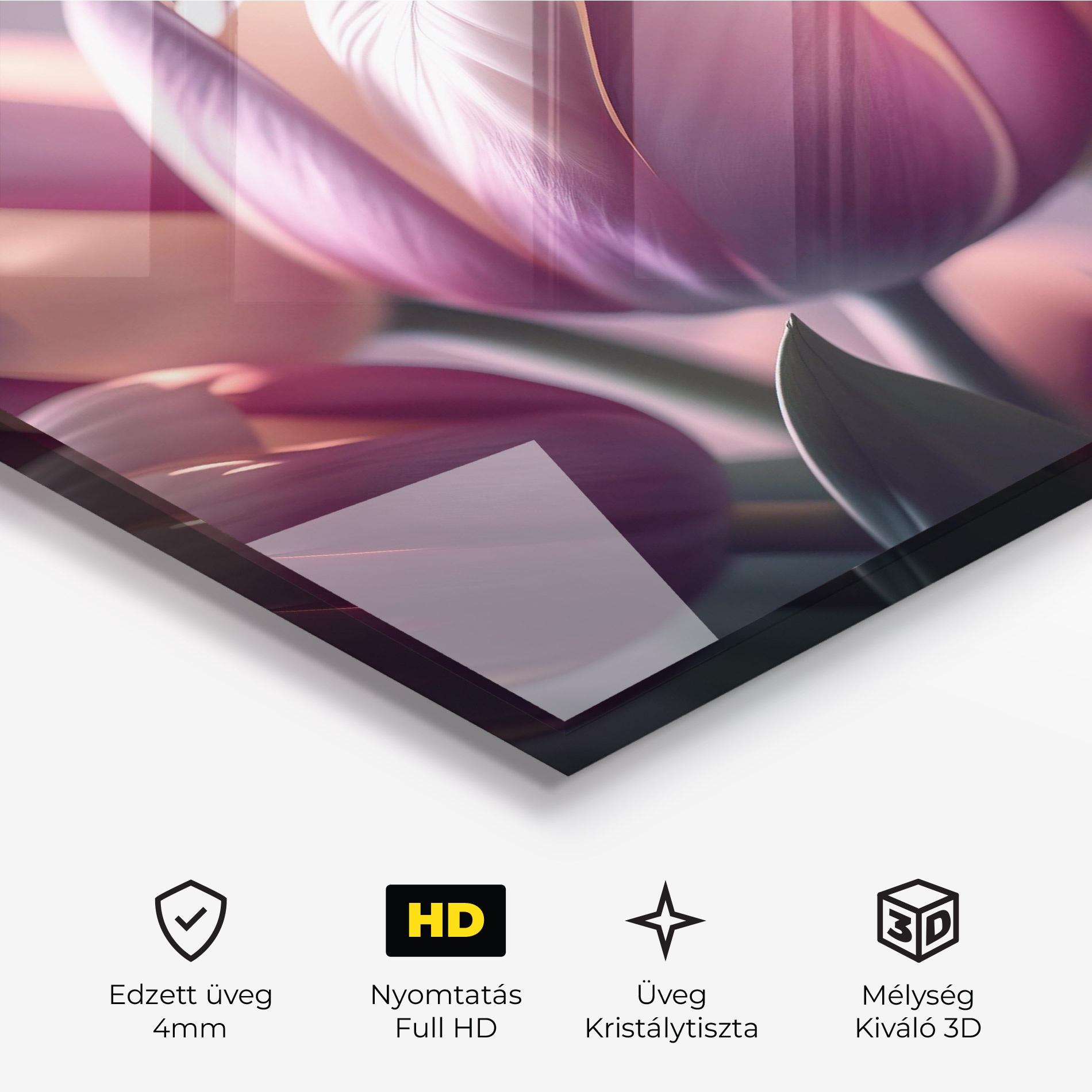 Üvegkép Pastel Pink Tulips mockup 3