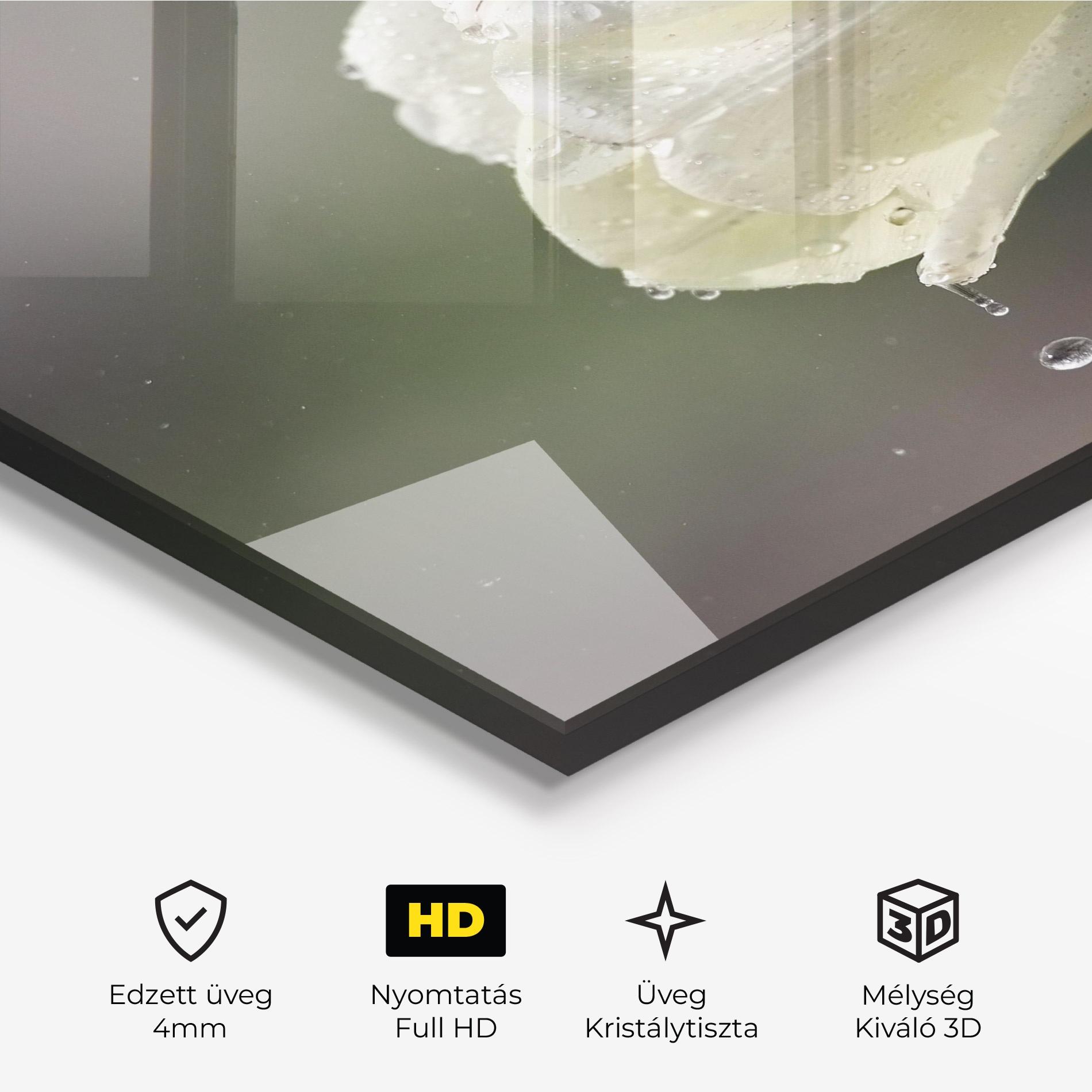 Üvegkép White Single Tulip mockup 3