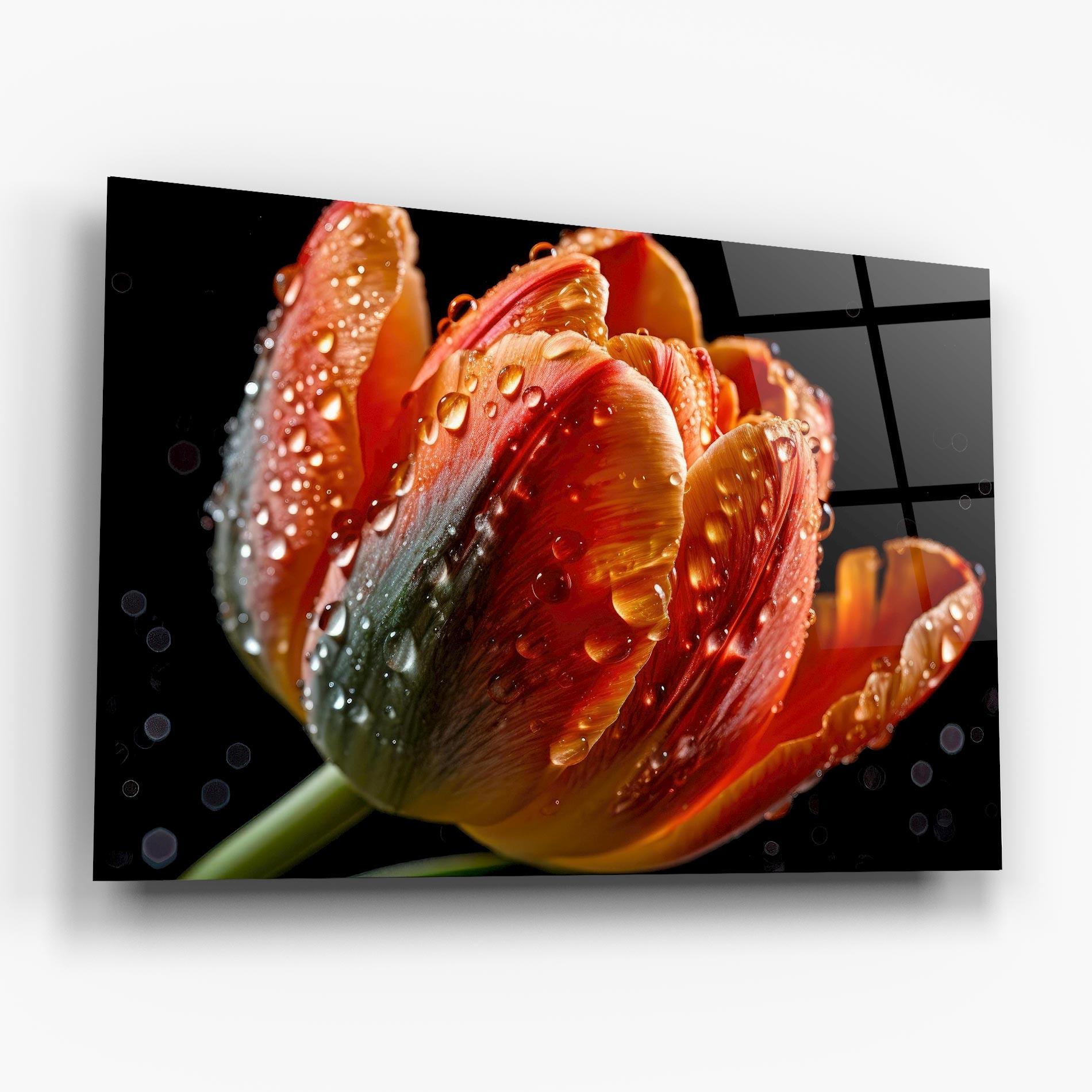 Üvegkép Big Wet Orange Tulip mockup 6