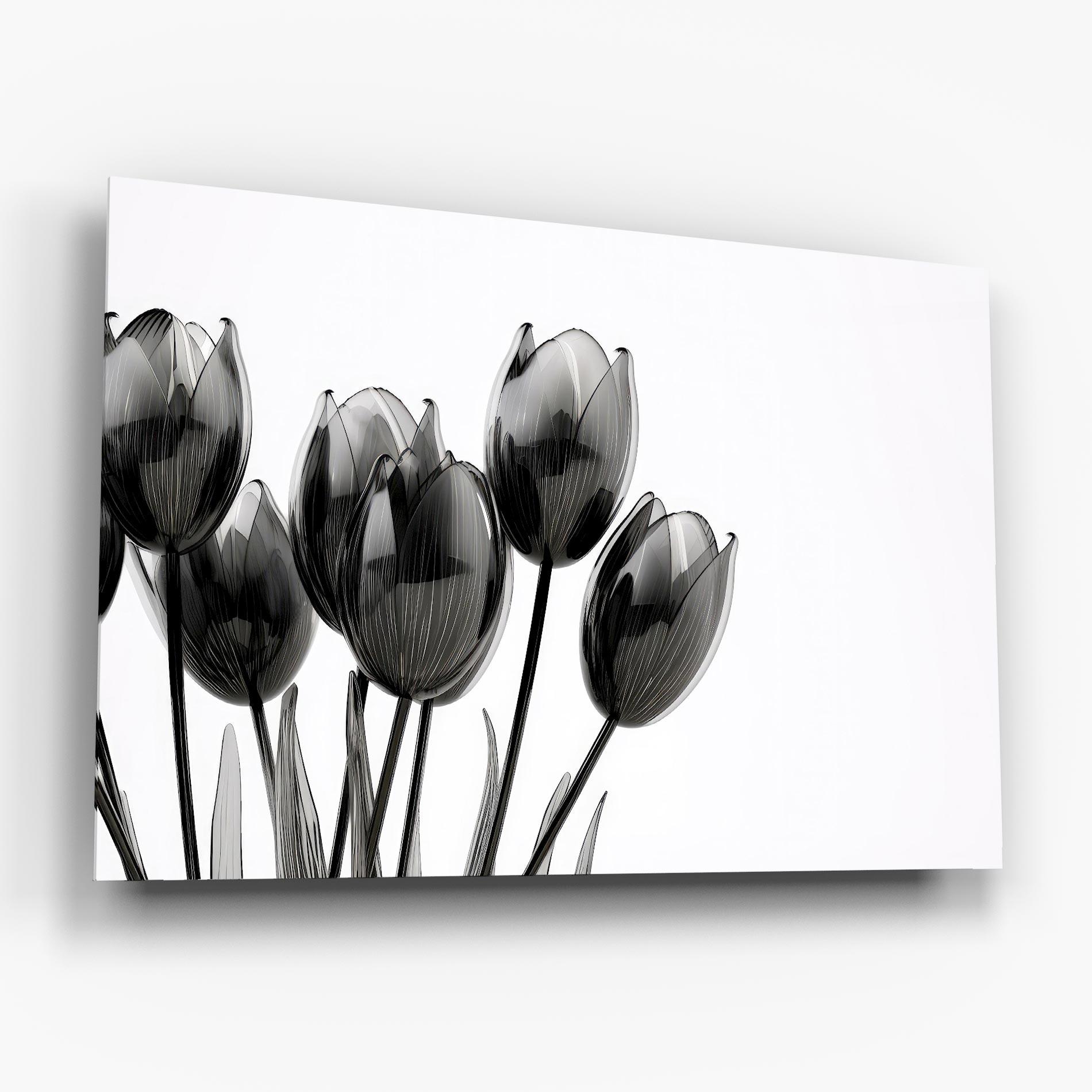 Üvegkép Black Glass Tulips mockup 6