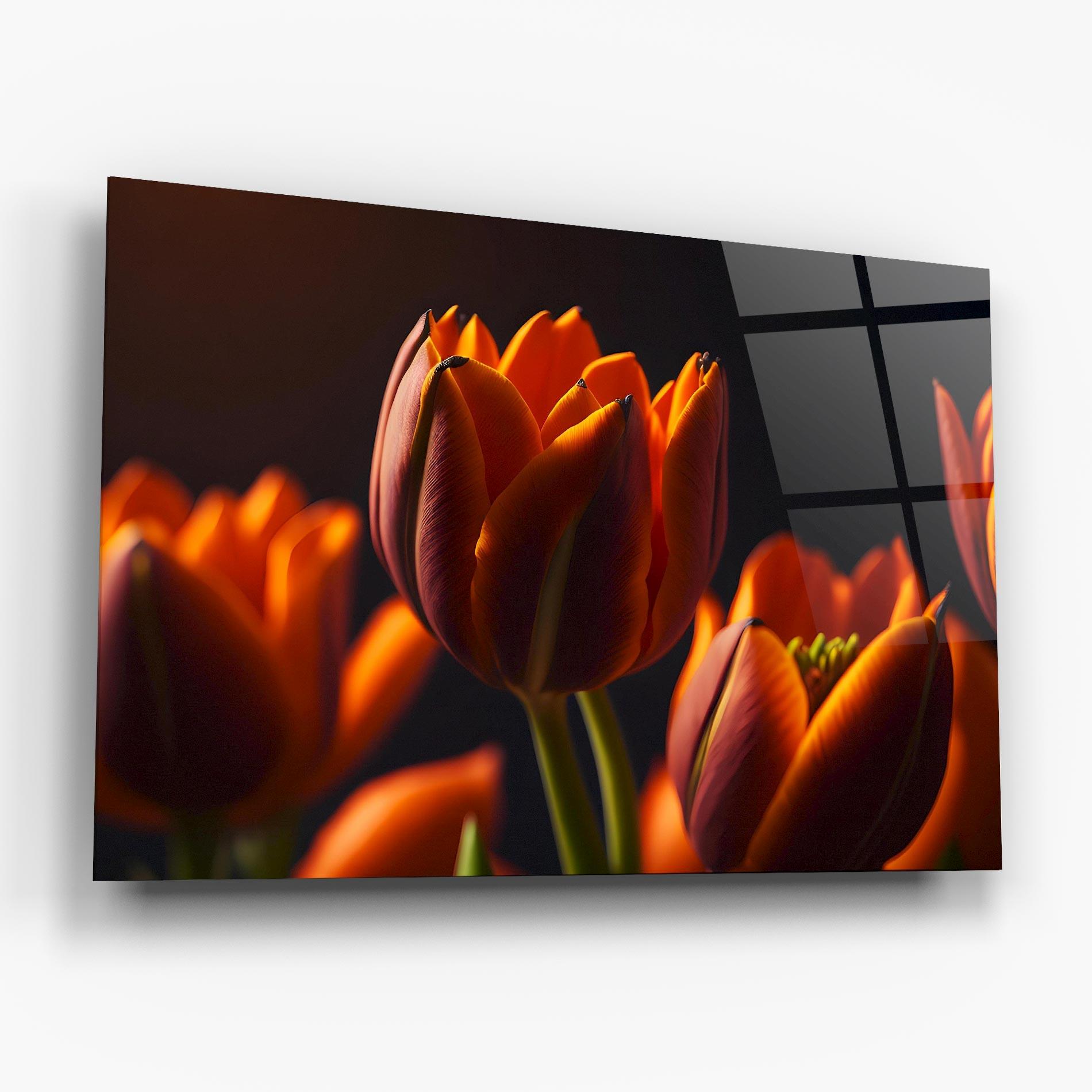 Üvegkép Close Up Orange Tulip mockup 6