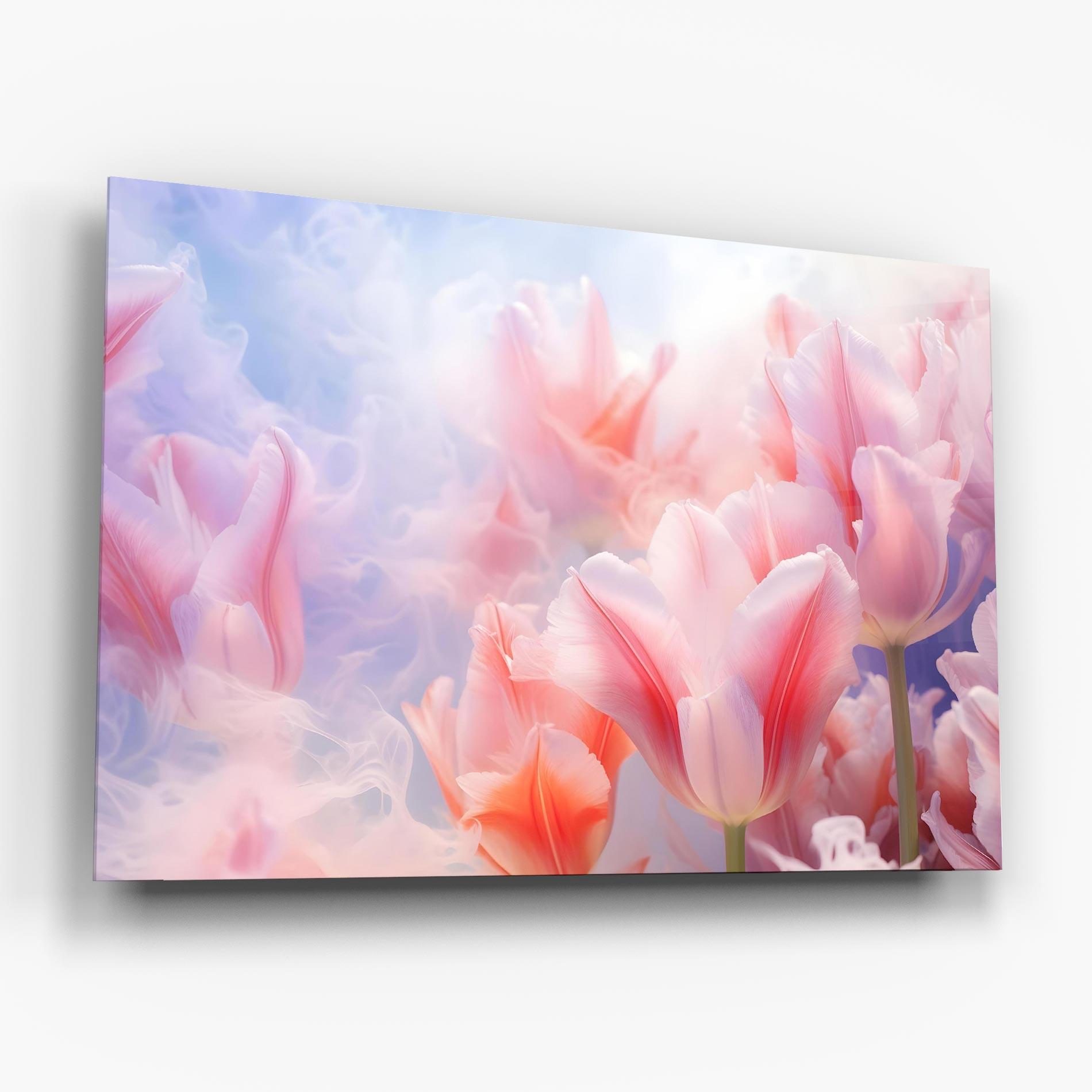 Üvegkép Dreamy Pink Tulips mockup 6