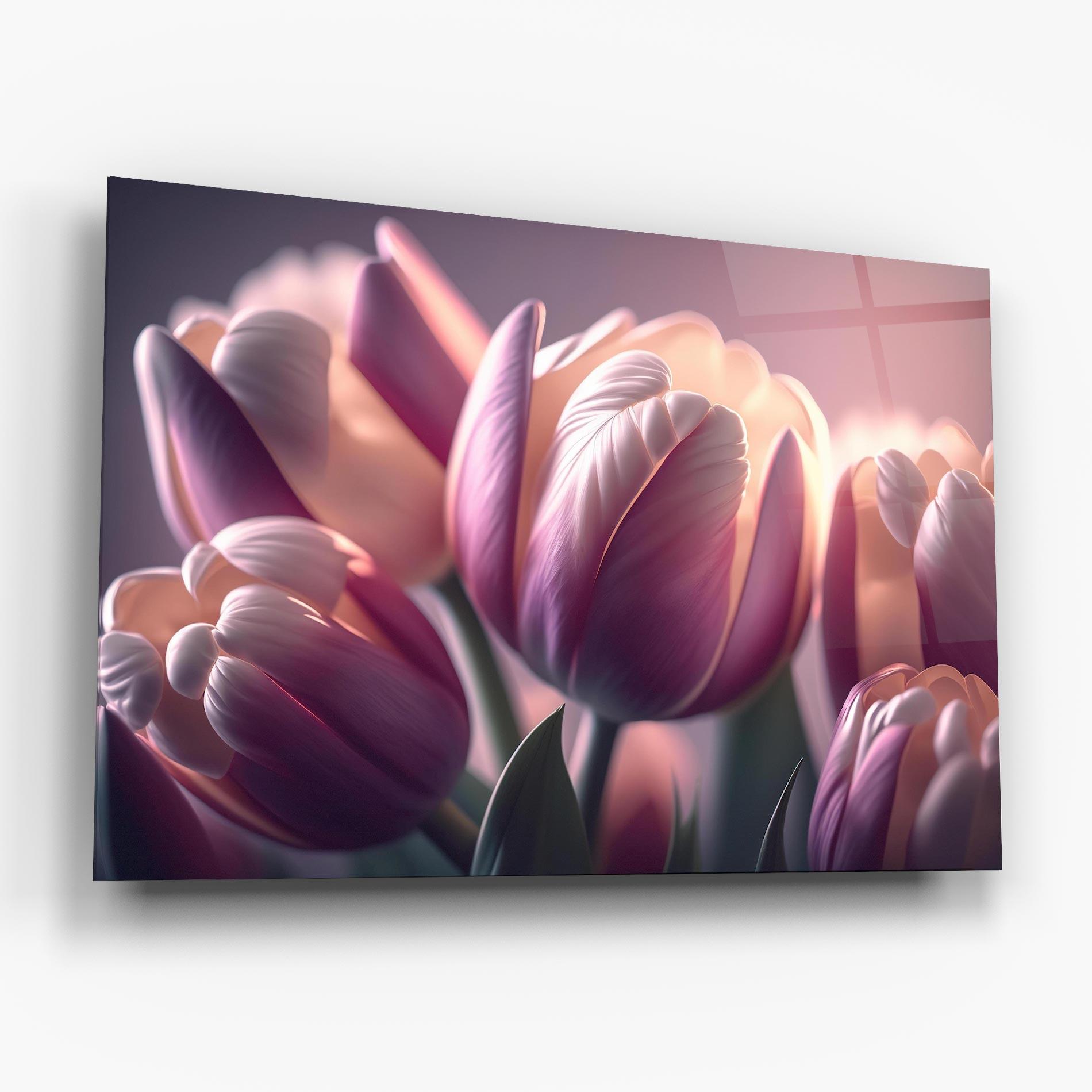 Üvegkép Pastel Pink Tulips mockup 6