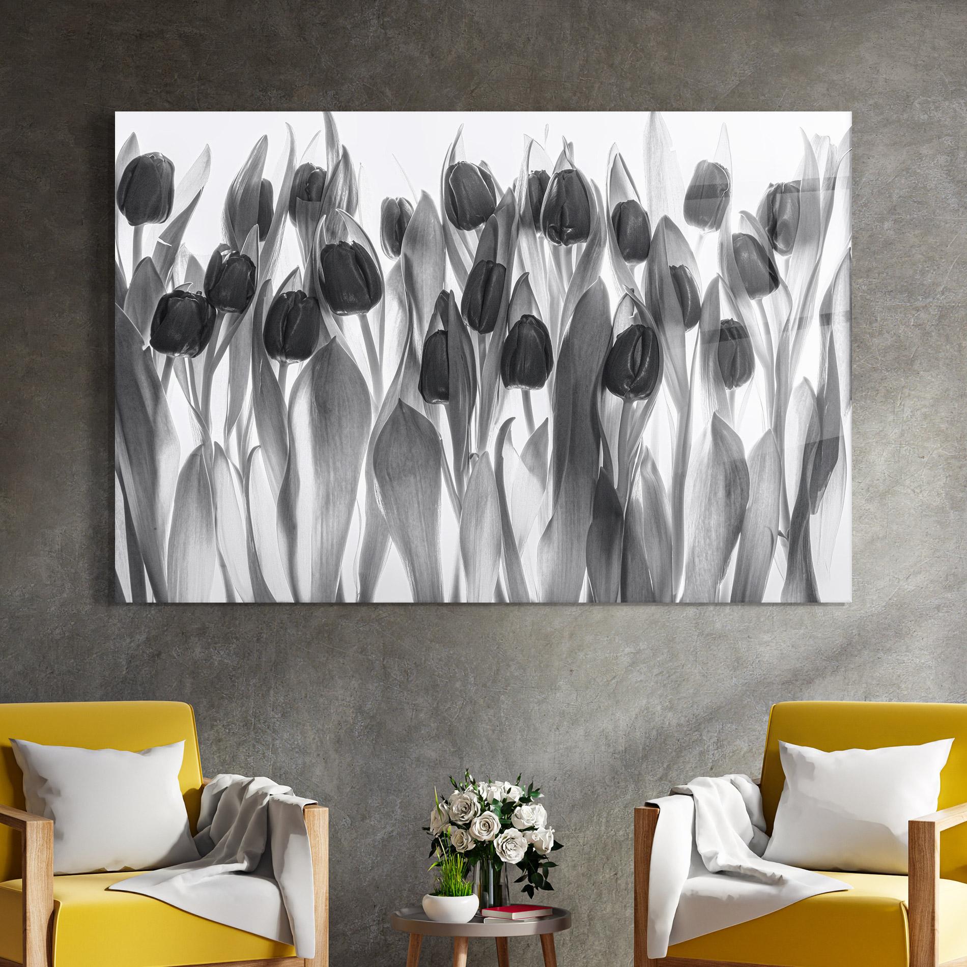 Üvegkép Grey Tulips mockup 4