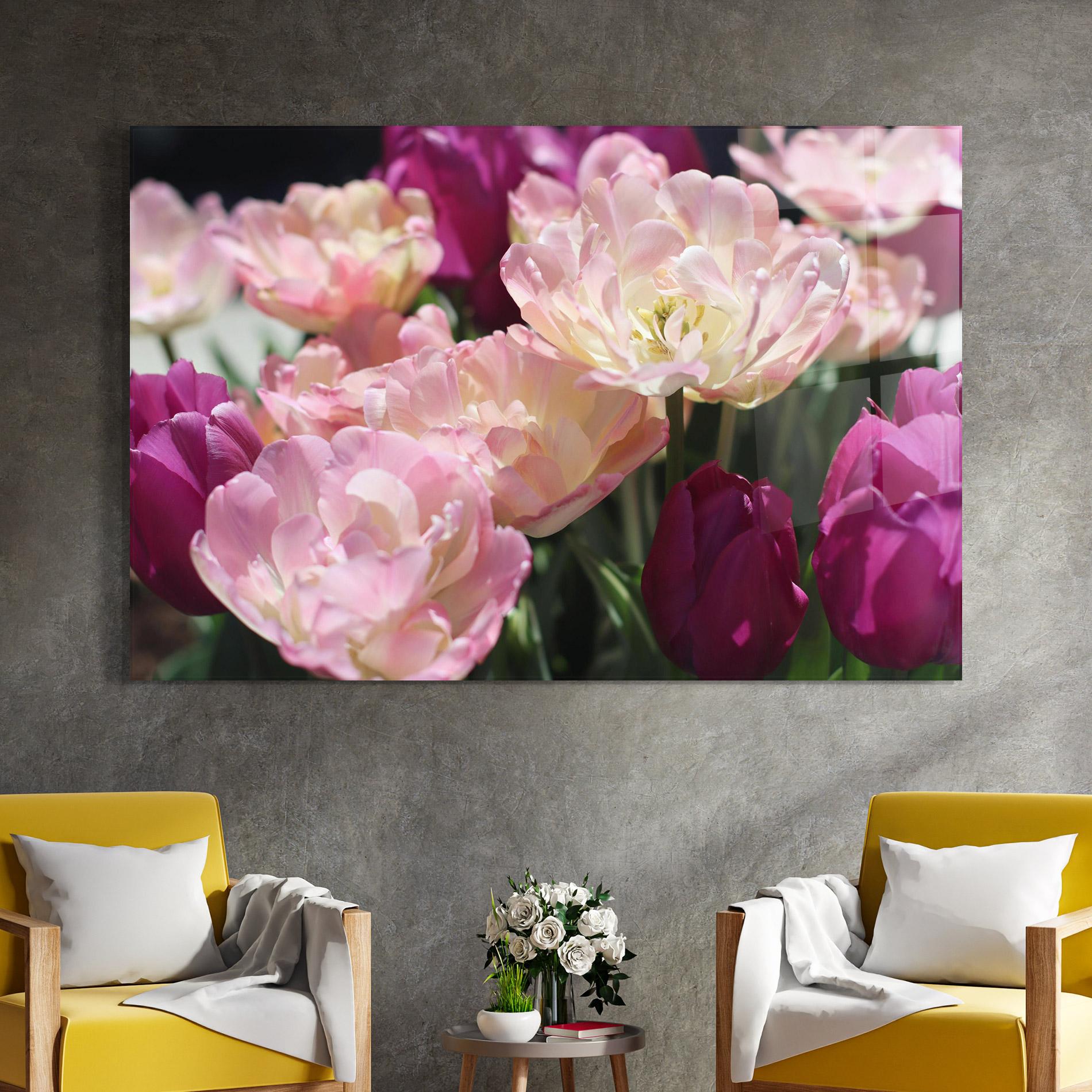 Üvegkép Opened Tulips mockup 4