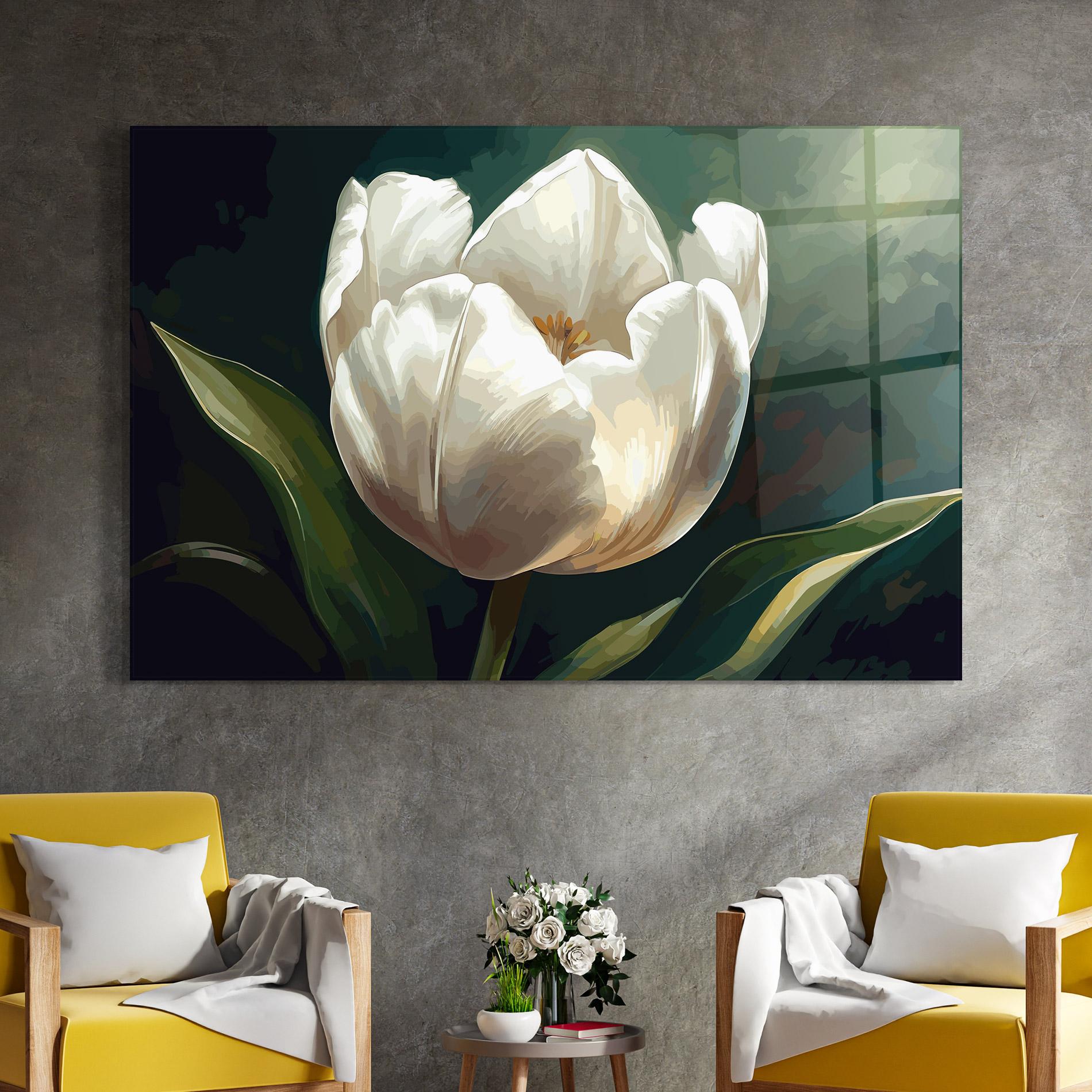Üvegkép Tulip Art mockup 4