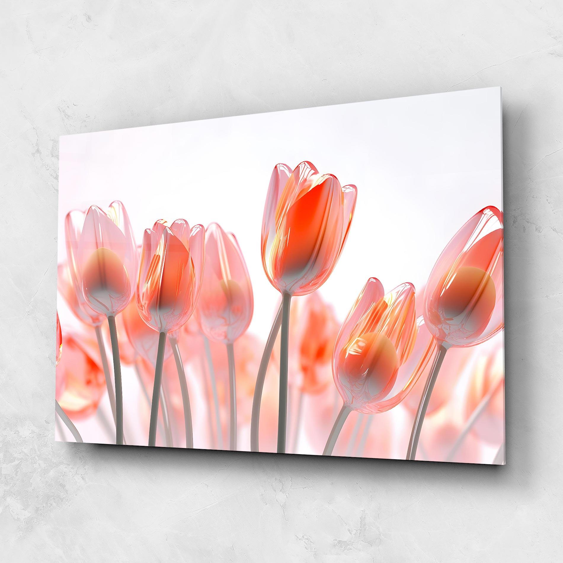 Üvegkép Orange Glass Tulips mockup 1