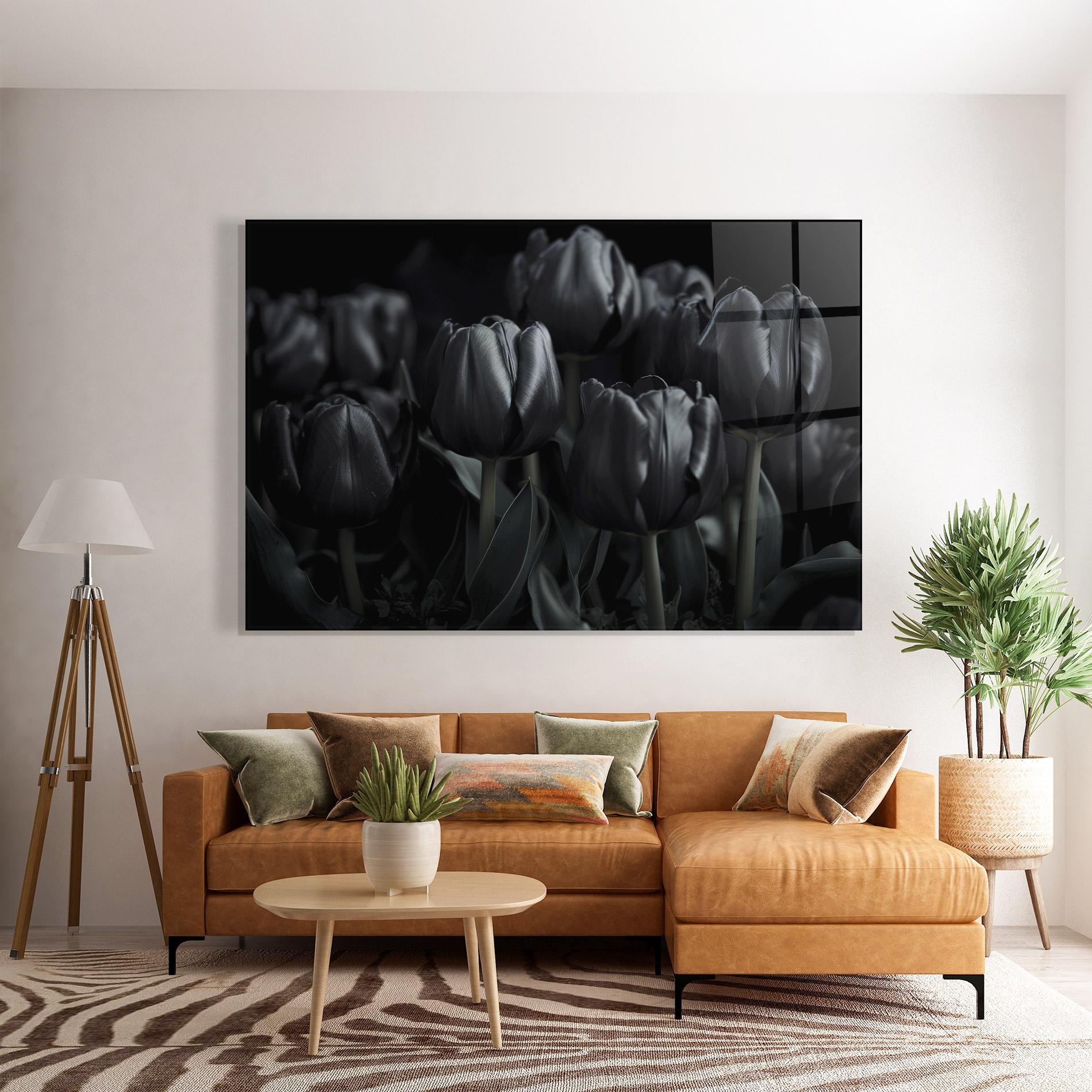 Üvegkép Black Tulips mockup 7