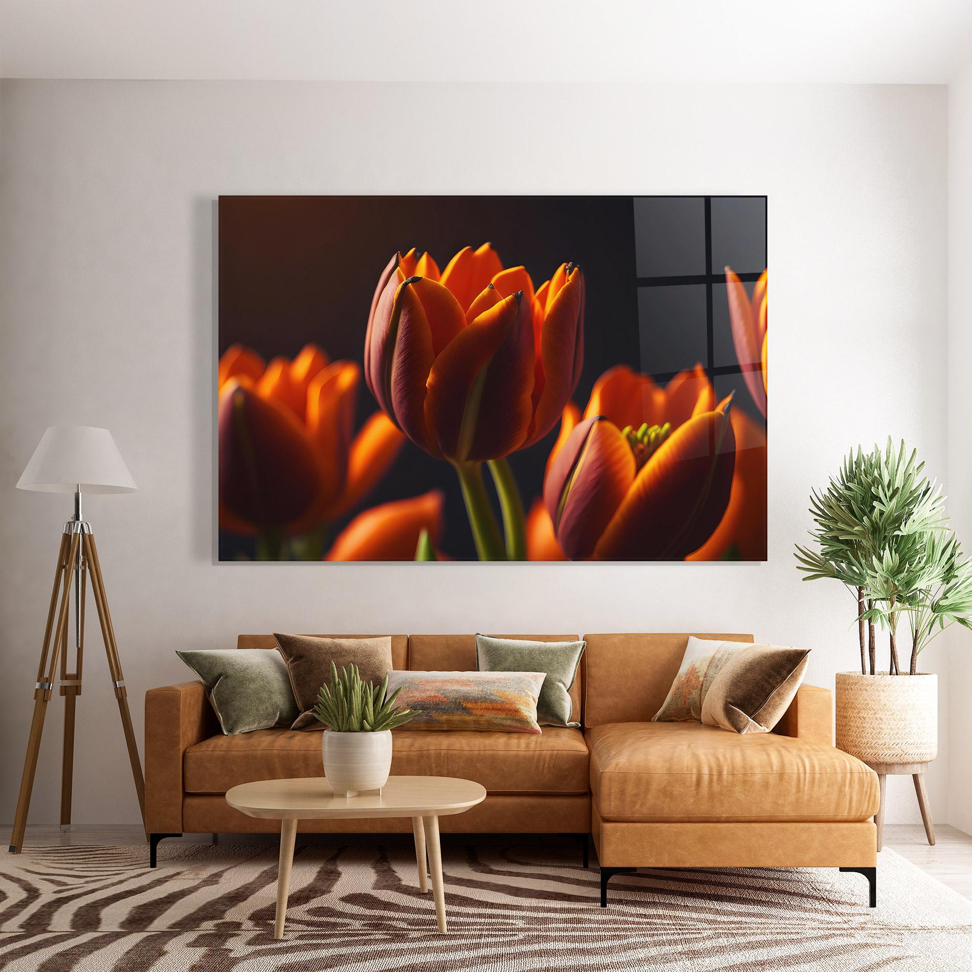 Üvegkép Close Up Orange Tulip mockup 7