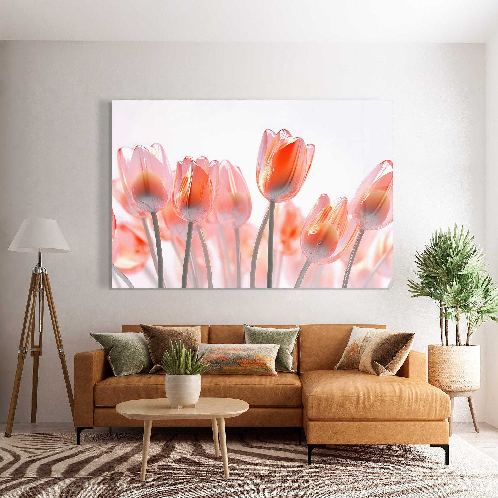 Üvegkép Orange Glass Tulips mockup 7