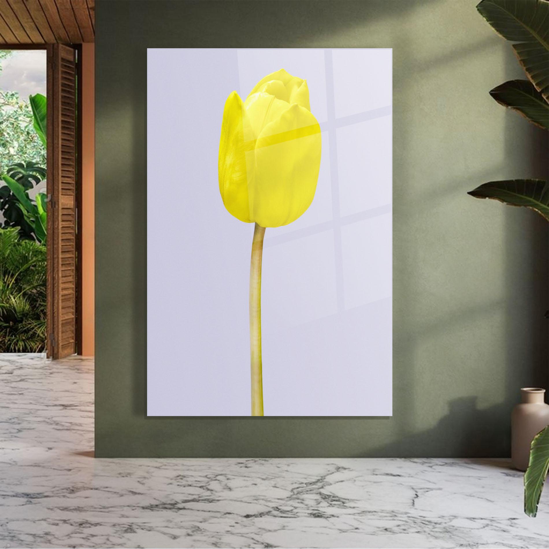 Üvegkép One Yellow Tulip mockup 7
